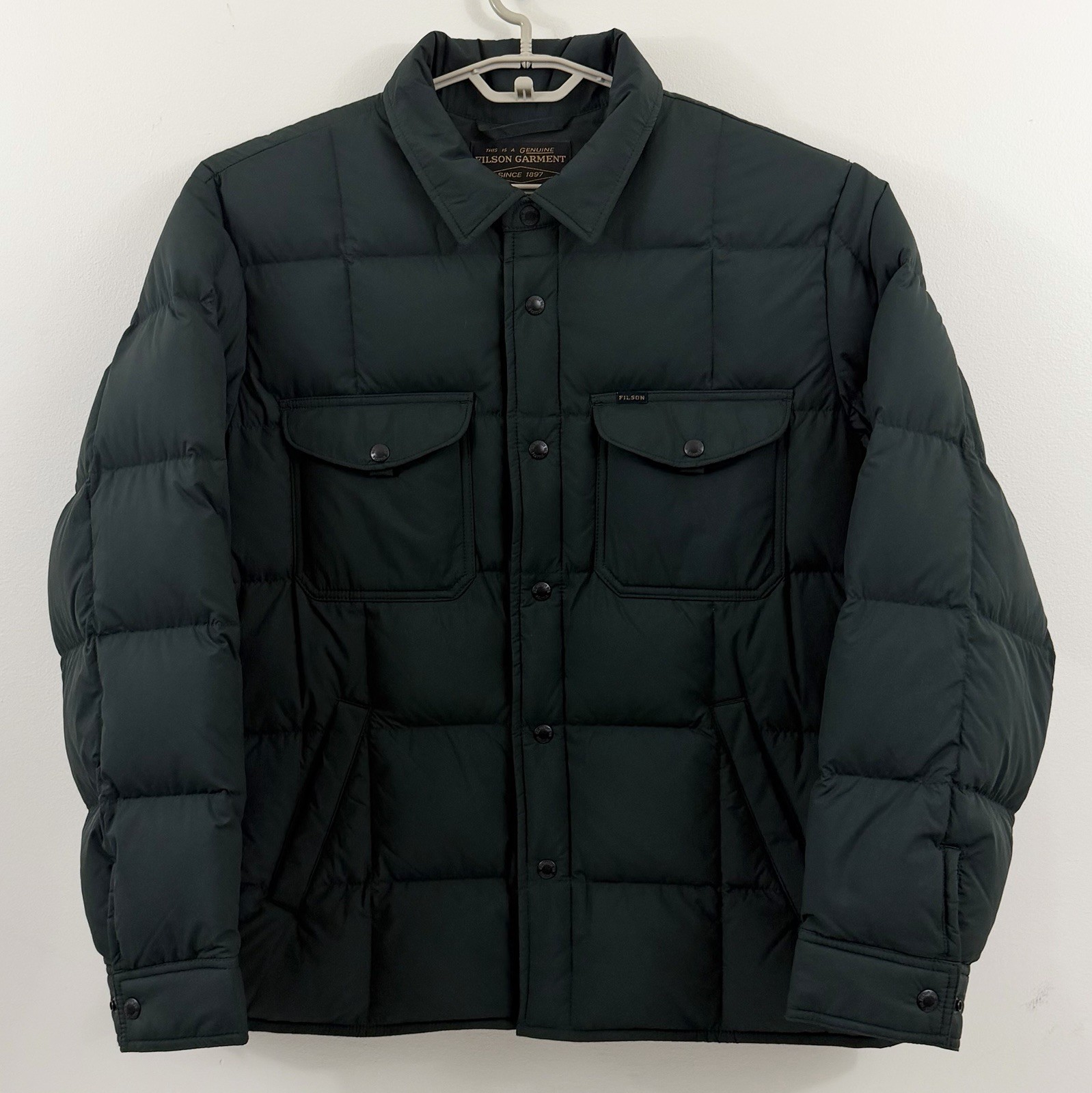 Filson Lightweight Down Jac-Shirt Mens L FIR Green 650 Fill DWR RDS Packable