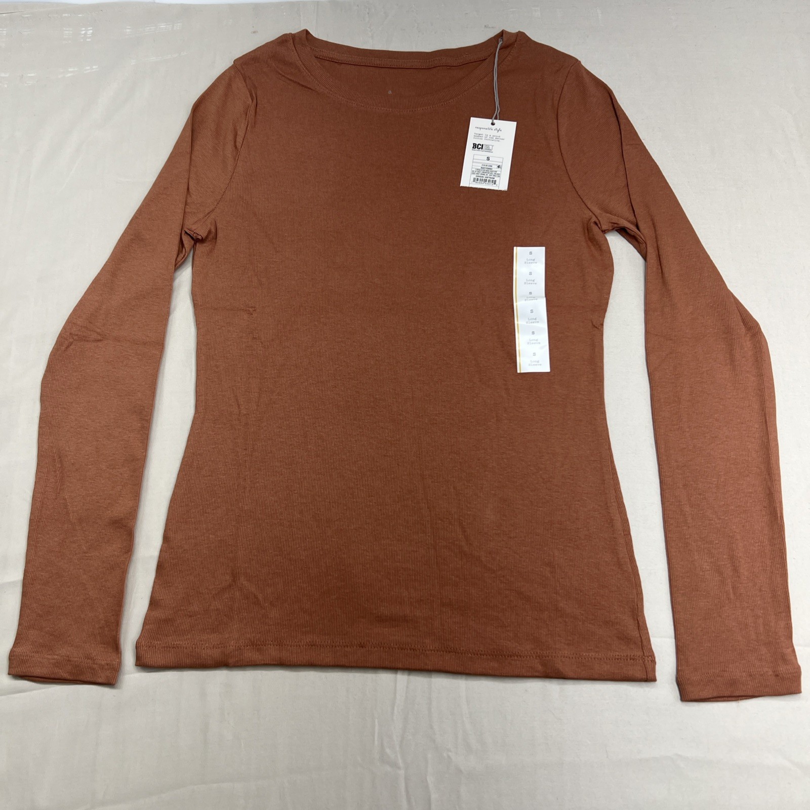 A New Day Women’s Size Small Rust Crew Neck Long Sleeve Shirt NWT