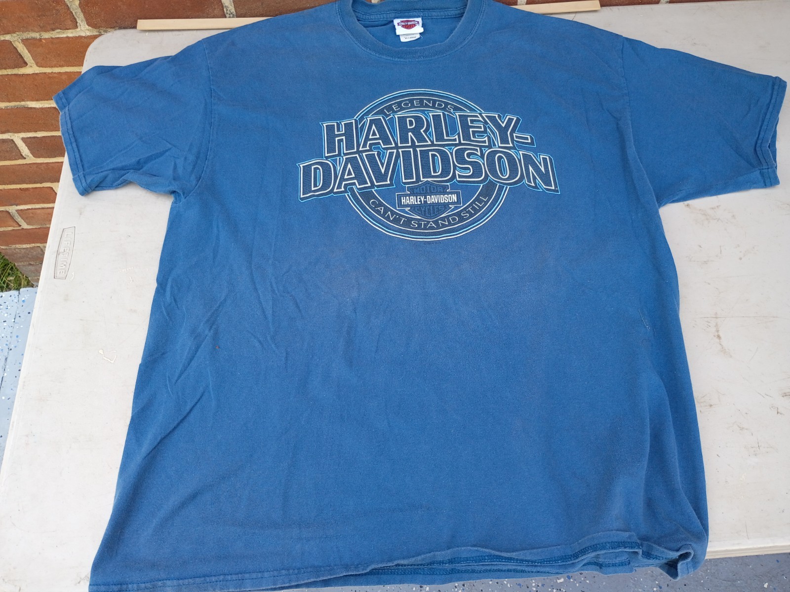 Harley Davidson Dallas Texas T Shirt Mens 2XL Legends Can’t Stand Still Blue