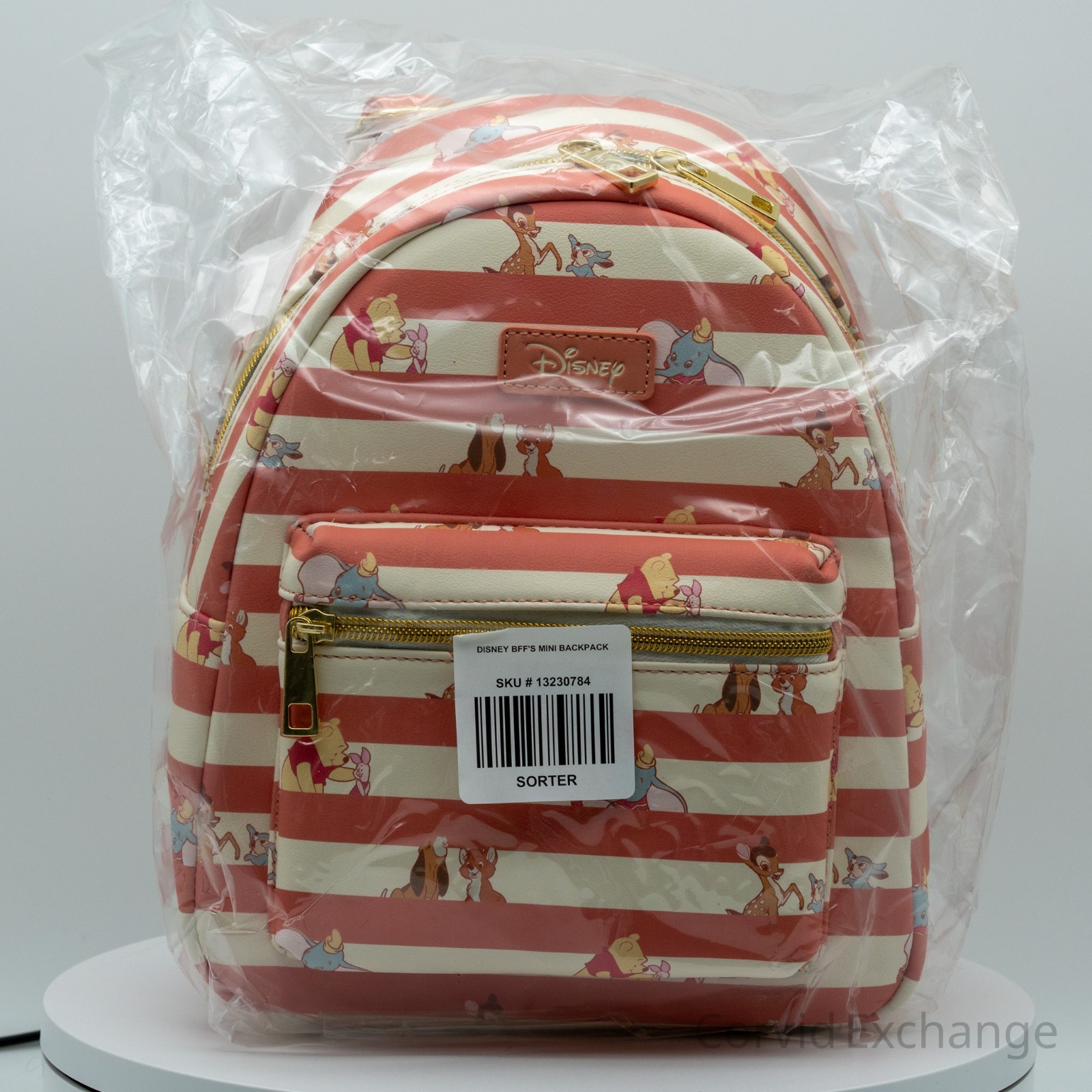 Loungefly Disney Best Friends Striped Mini Backpack NWT Pooh Bambi Dumbo