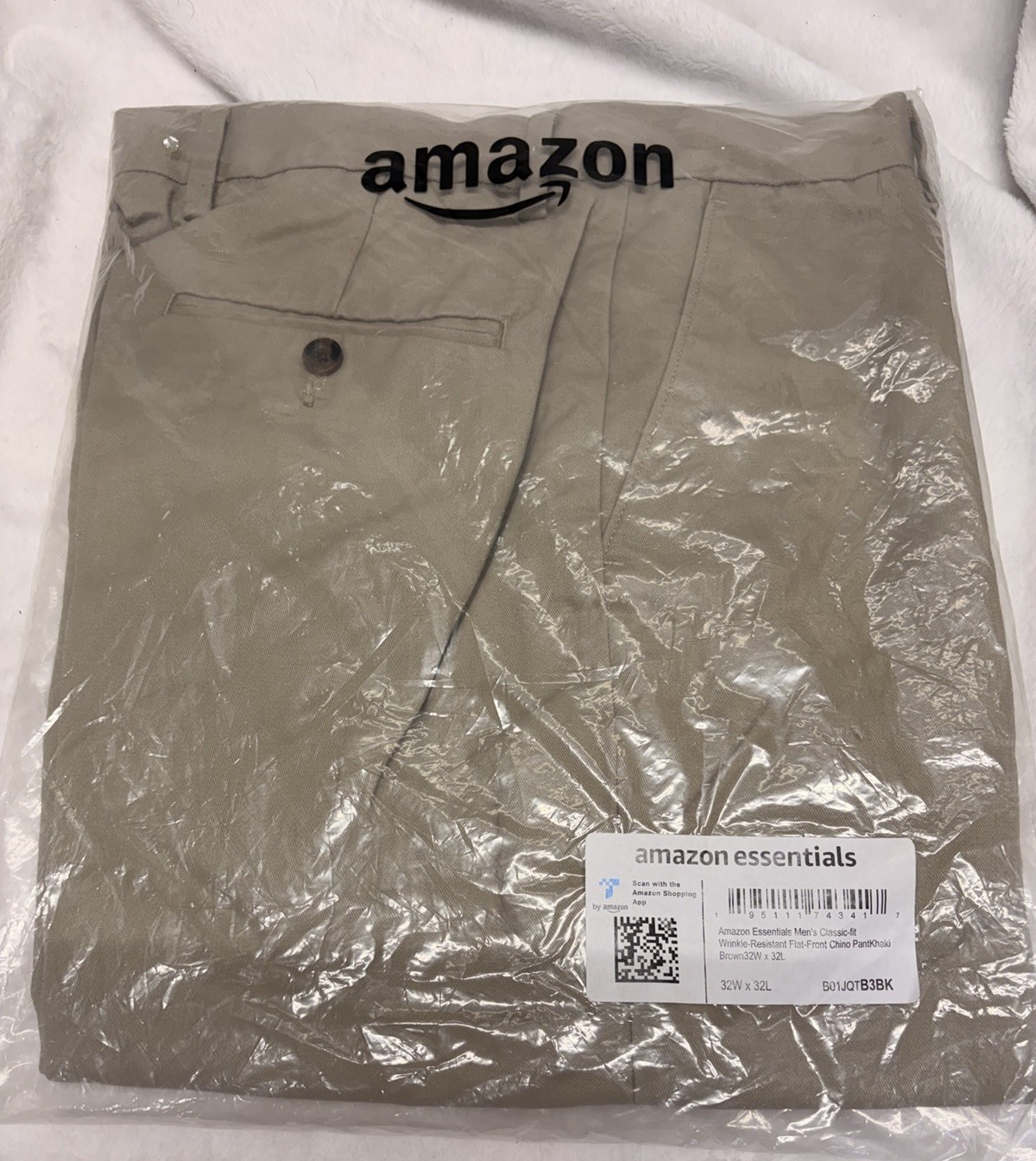 Amazon Essentials Men’s Classic Fit Wrinkle Resistant Flat Front Chino PantKhaki