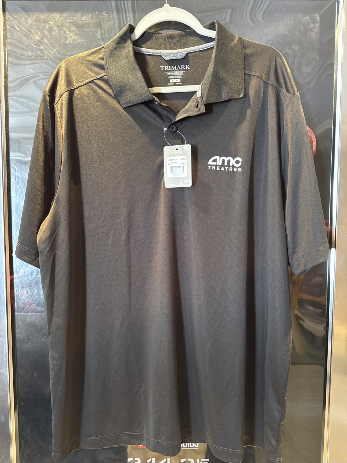 Original AMC Theatres Black Short Sleeve Polo Shirt Unisex Sz XL- RARE