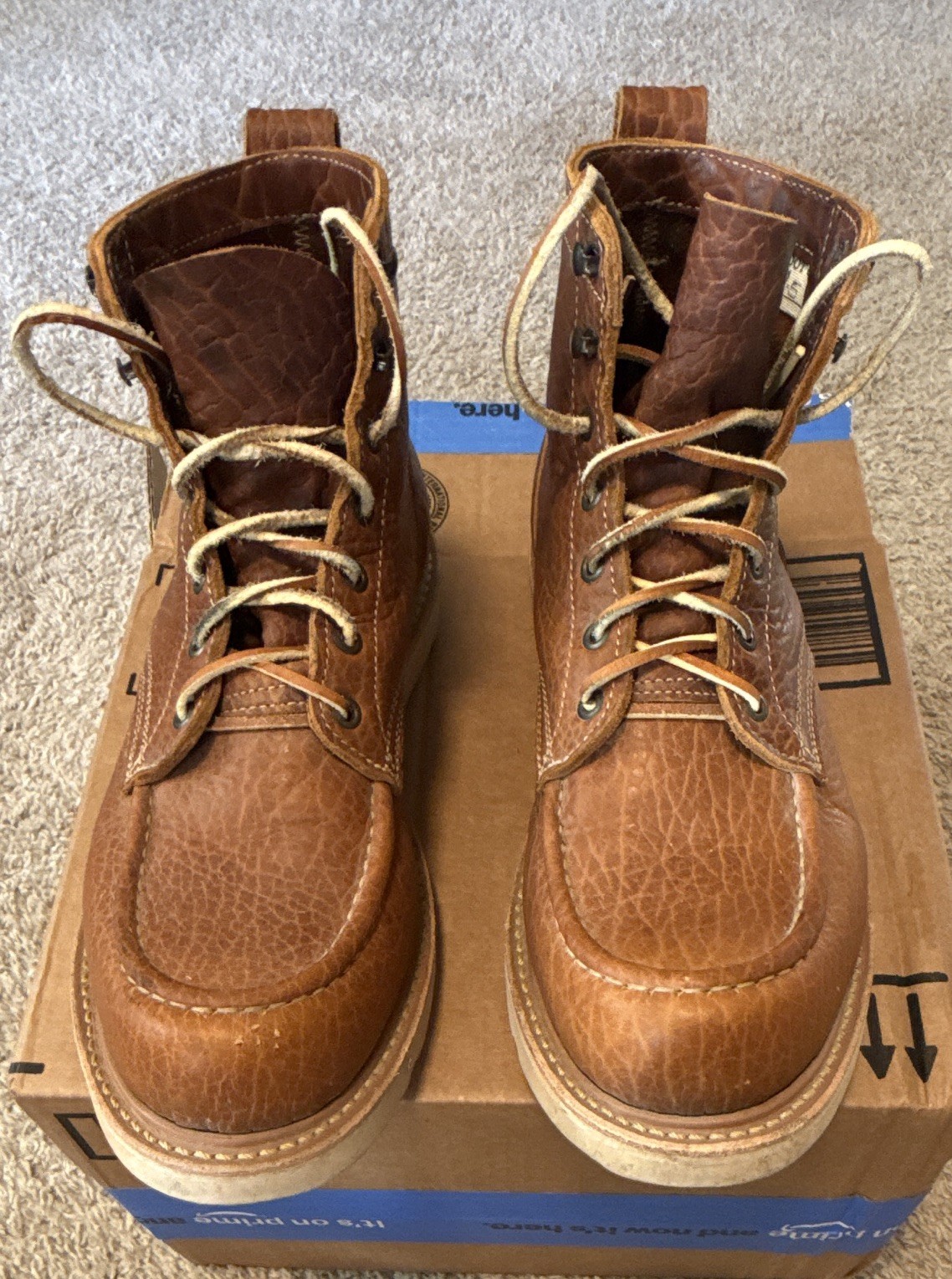 Truman Upland Boot Moc Toe Men’s Work Brown Leather Lace Up Ankle 10D