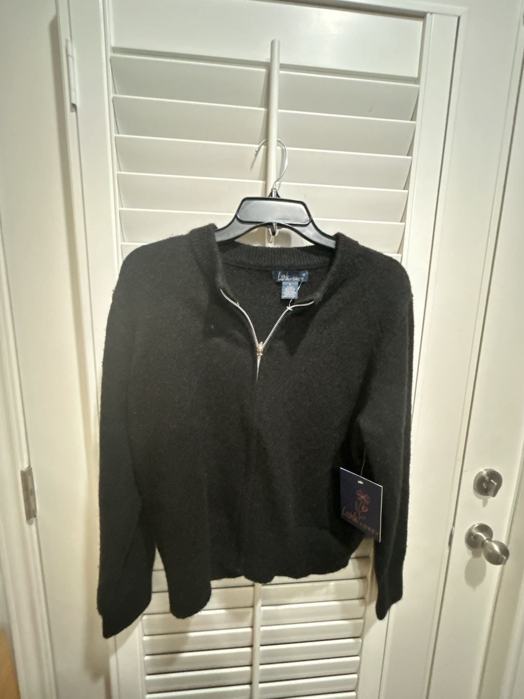 Lark & Grey Quarter-Zip Sweater Size L Black