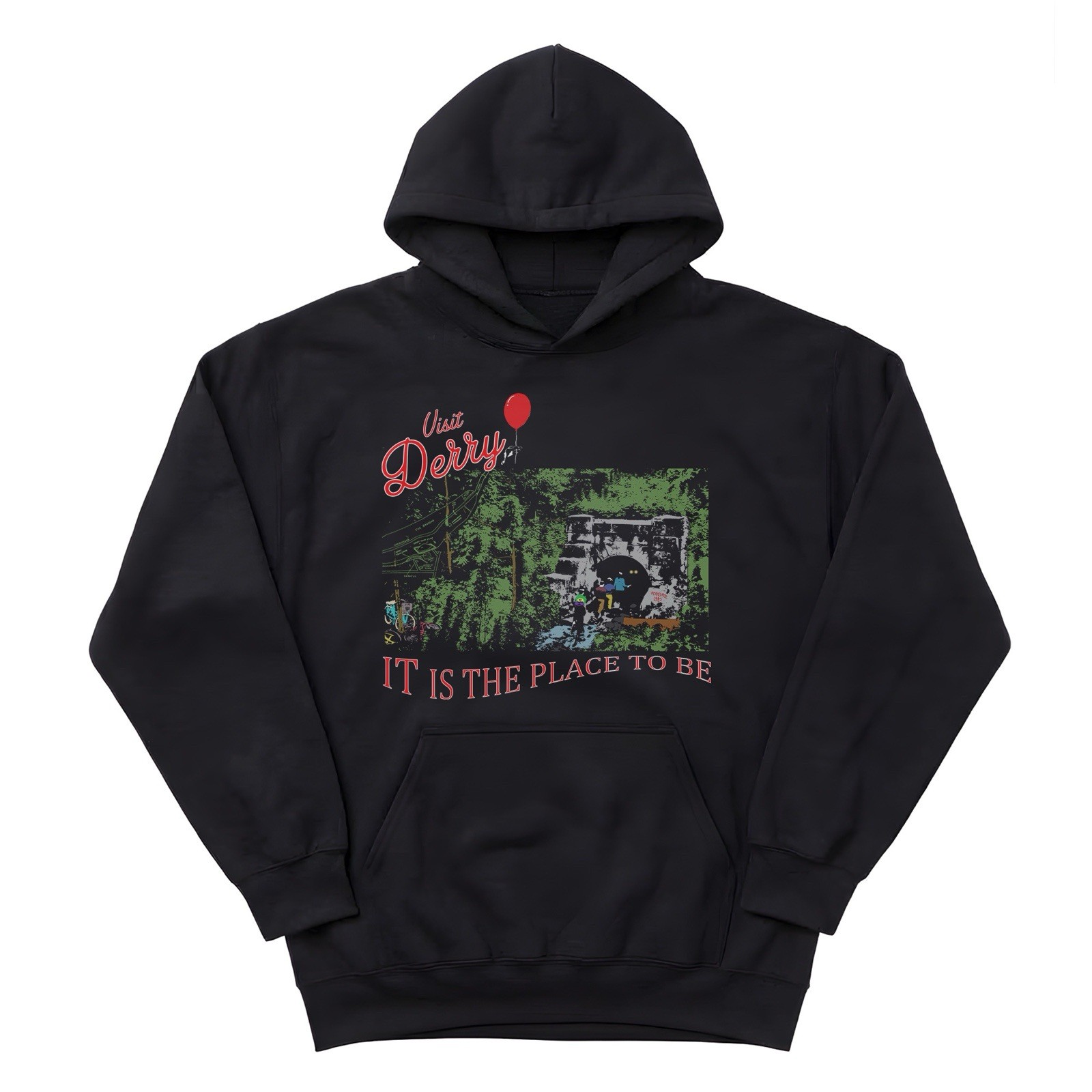 ⁠Welcome to Derry IT Stephen King Pennywise Derry  Map Hoodie Black XL