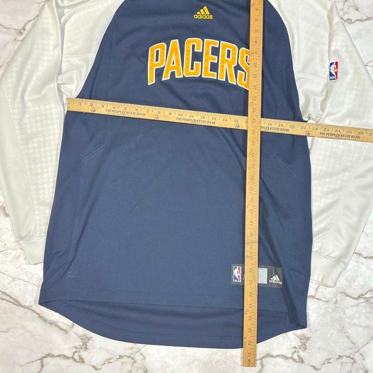 Vintage Adidas Indiana Pacers NBA Long Sleeve Shooting Shirt Navy Blue L Tall