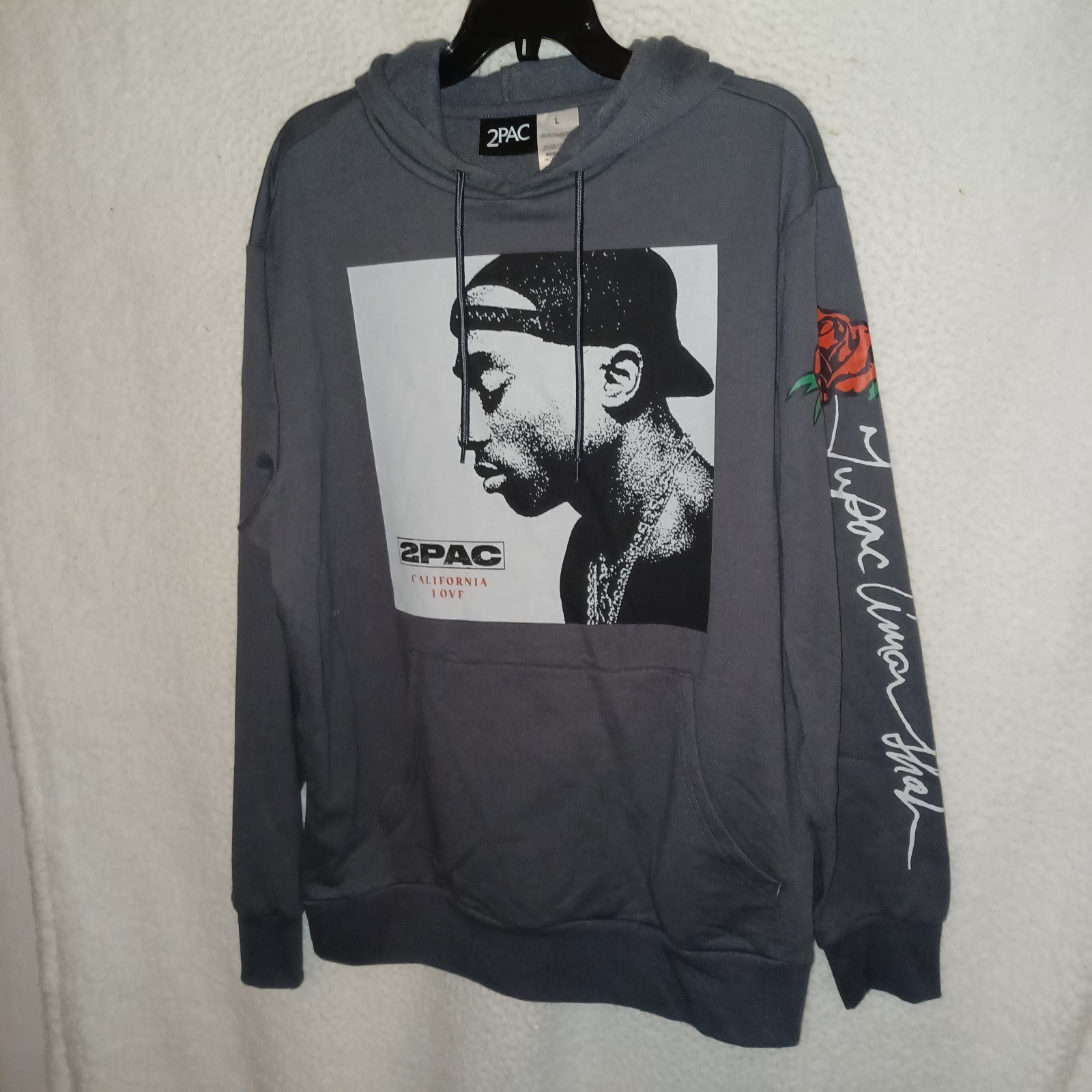 2Pac Hoodie Sweatshirt Tupac Shakur Hip Hop Rap Men Size L California Love (22H)