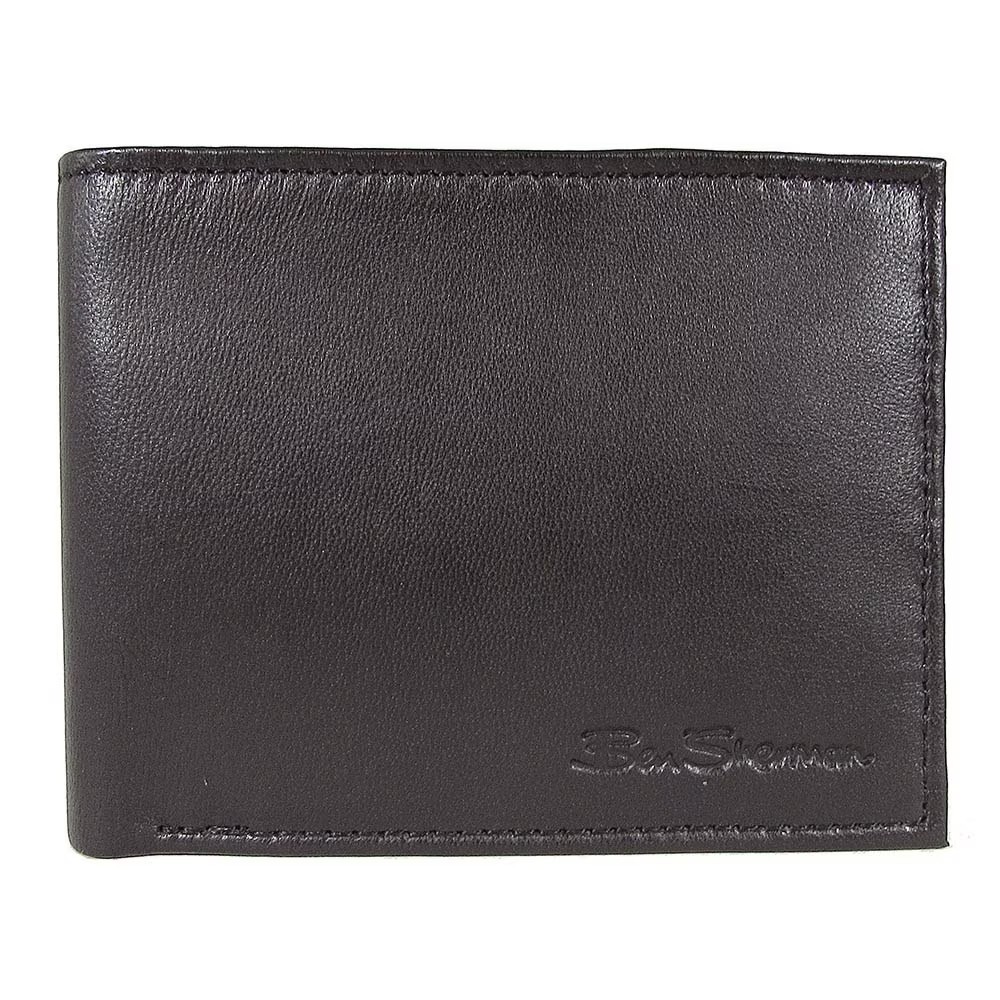 Ben Sherman Mens Kensington Collection 16005C Leather Passcase Wallet, Black