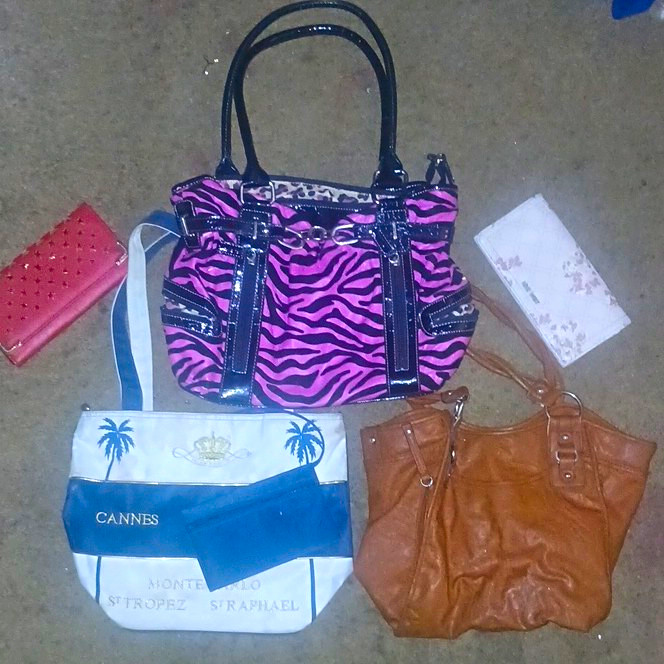 Lot of 4 Handbags, Purses & Wallets Zebra Animal Print Faux Leather Multicolor
