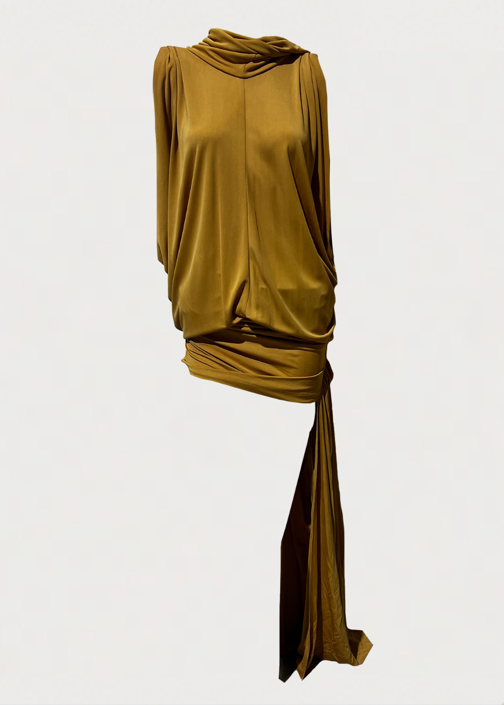 BNWT CHRISTOPHER ESBER CARAMEL DRAPED MINI DRESS SAMPLE - SIZE 4 US