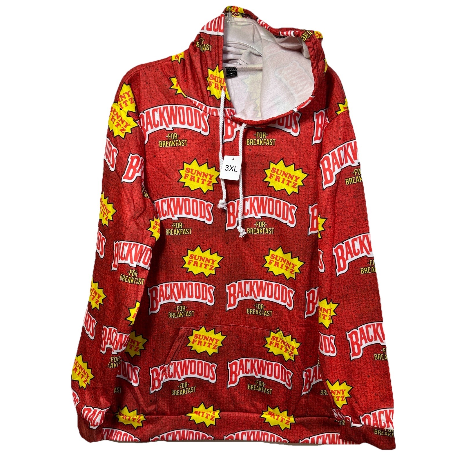 NWT Backwoods For Breakfast Sunny Fritz AOP 3XL Hoodie All Over Print Blunt XXXL