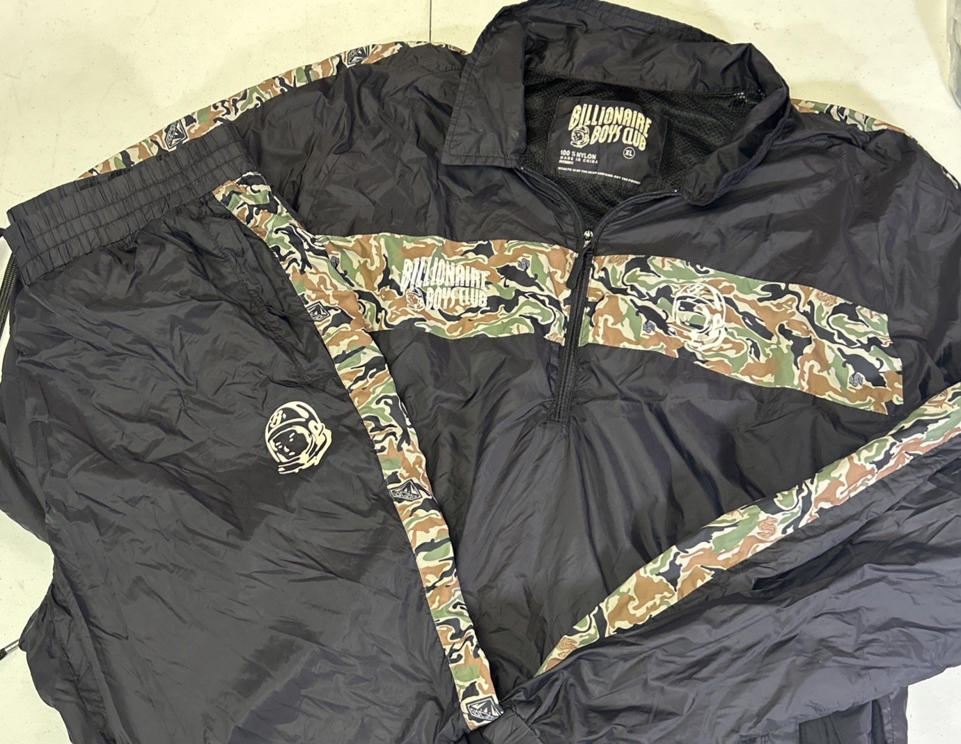 RARE OG BILLIONAIRE BOYS CLUB CAMO TRACK SUIT SIZE LARGE PANTS XL JACKET