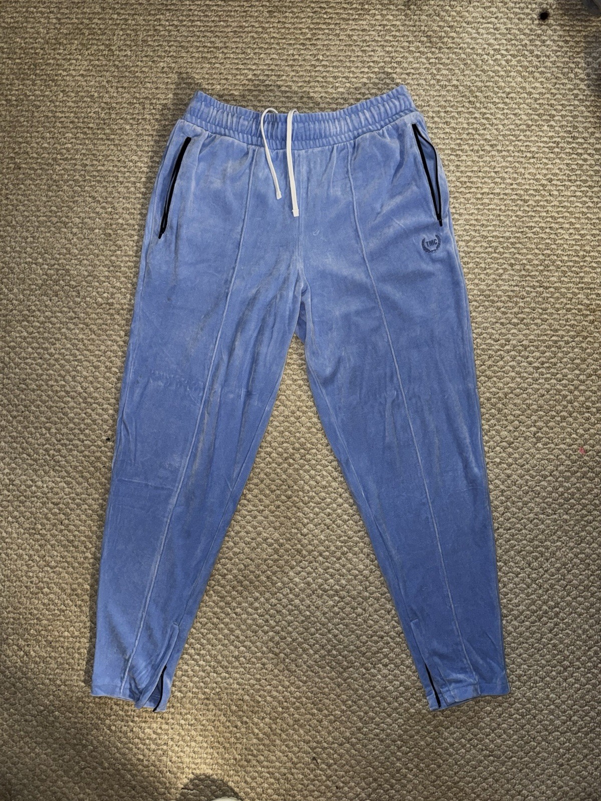 Puma x TMC Nipsey Hussle Velour Track Pants Men\'s Large Blue Joggers