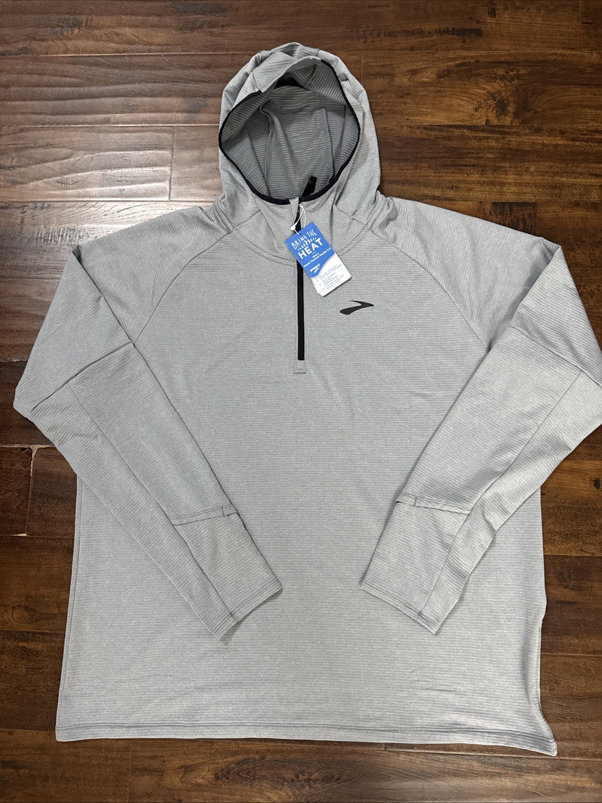 NWT Brooks Notch Thermal Running Hoodie 3.0 Storm Gray Men\'s Size XXL. A0