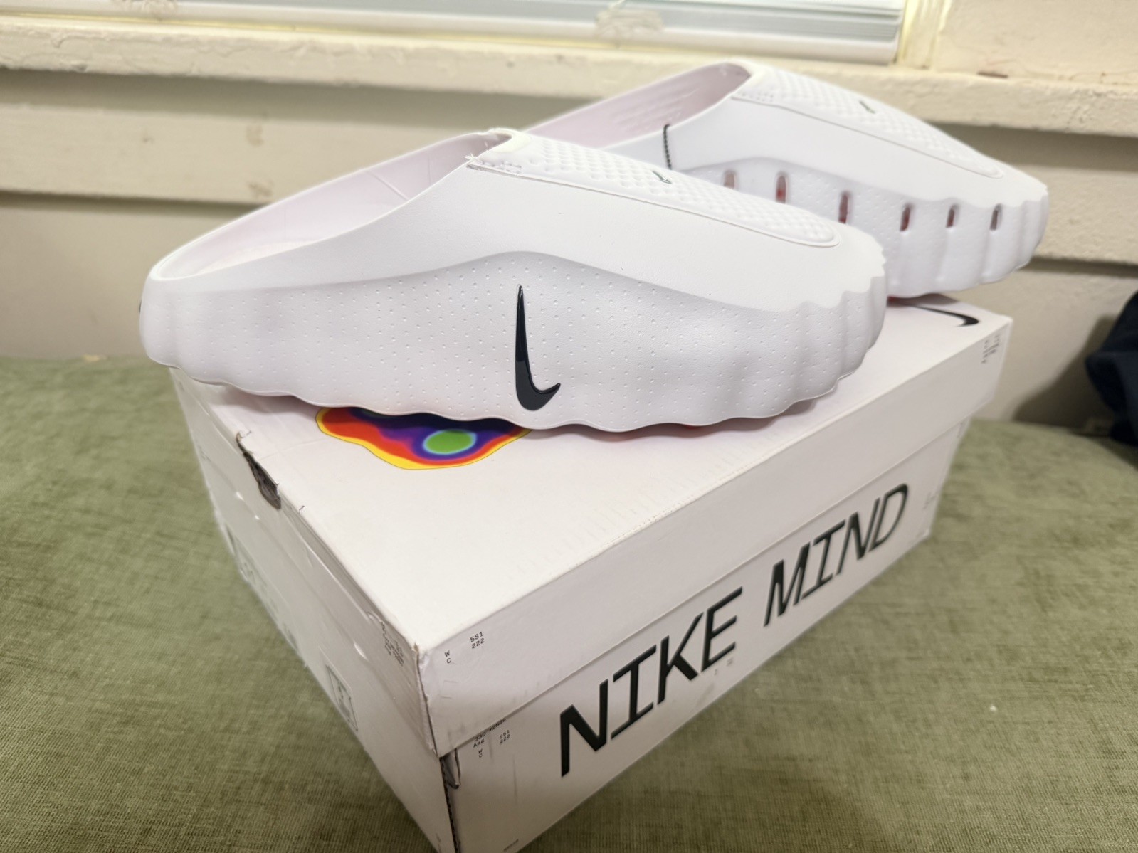 Nike Mind 001 Slides White/Obsidian-Speed Red US 11  HQ4307-101