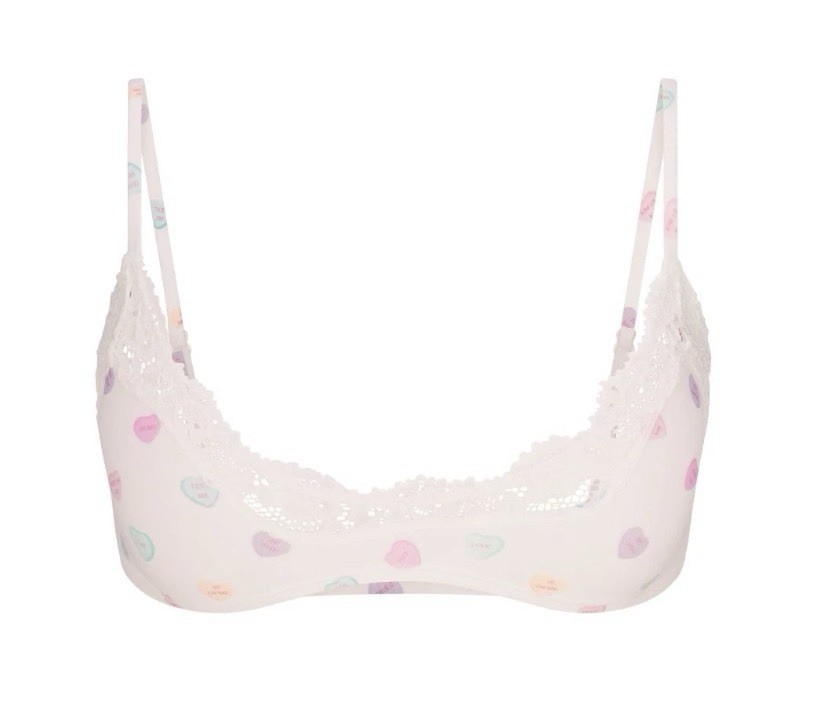 Skims Fits Everybody Lace Bralette XL Candy Hearts