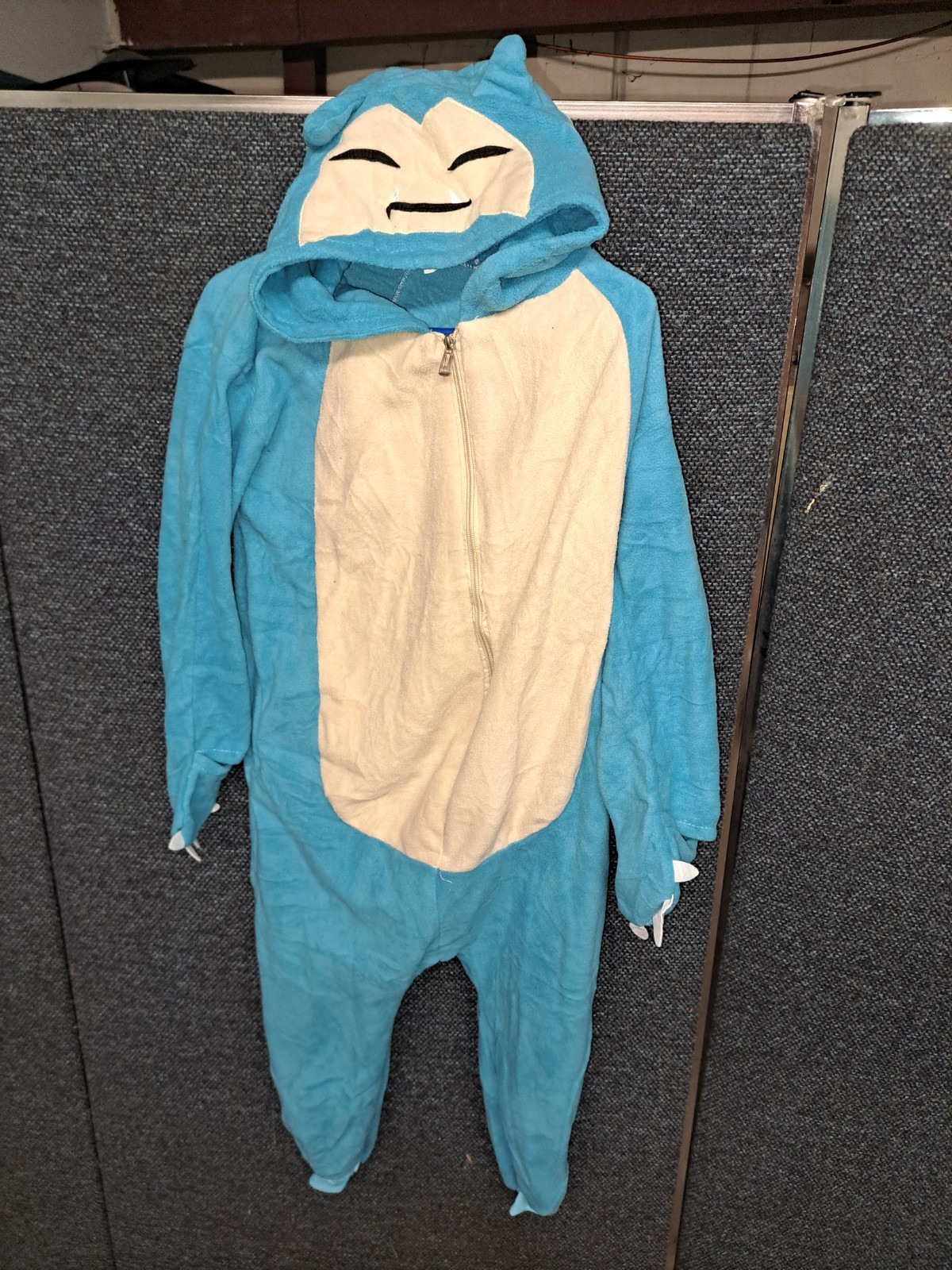 Pokemon Snorlax One Piece Zip  Front Hooded One See  Suit Costume Kids 120 6-7 