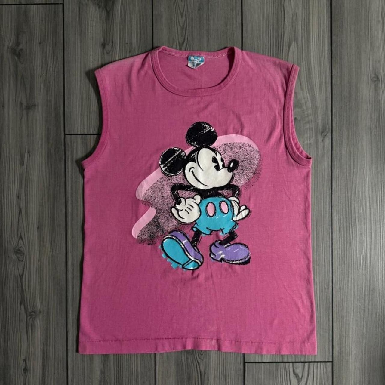 Vintage 80s Disney Mickey Mouse Cartoon Art Graphic Tank Top