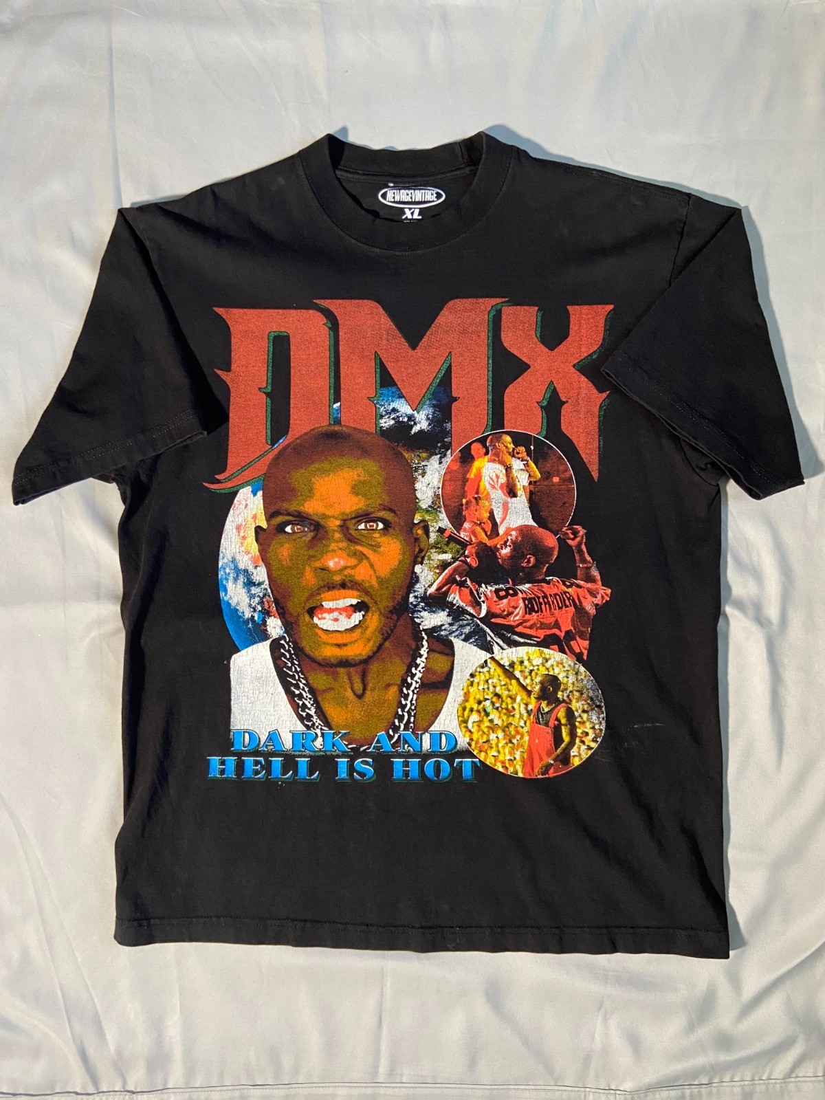 *USED* New Age Vintage DMX “Dark and Hell is Hot” Oversized Tee Size XL 