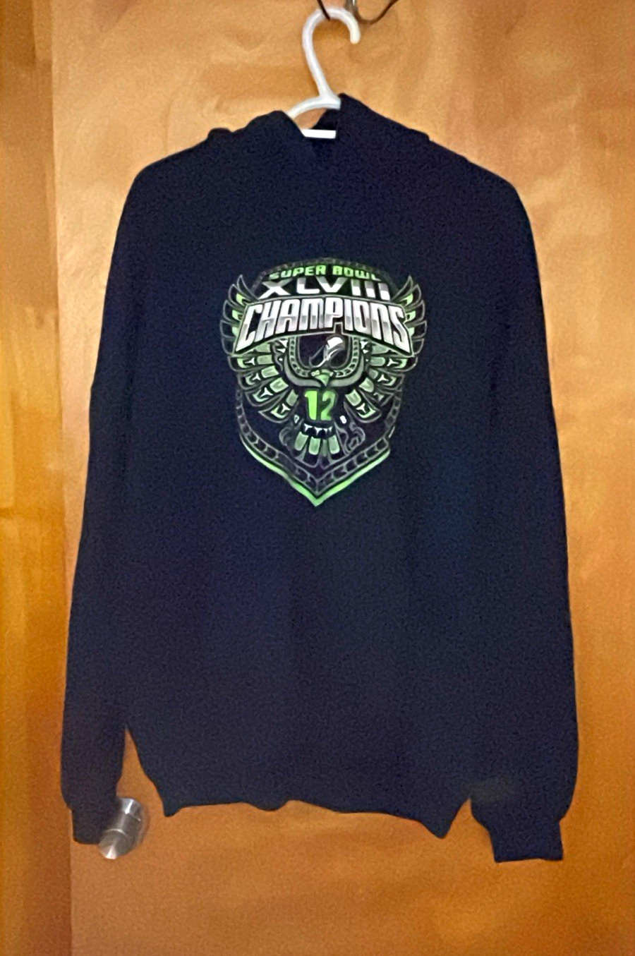 Gildan DryBlend Seattle Seahawks XLVIII Champions Hoodie Men’s 3XL Navy