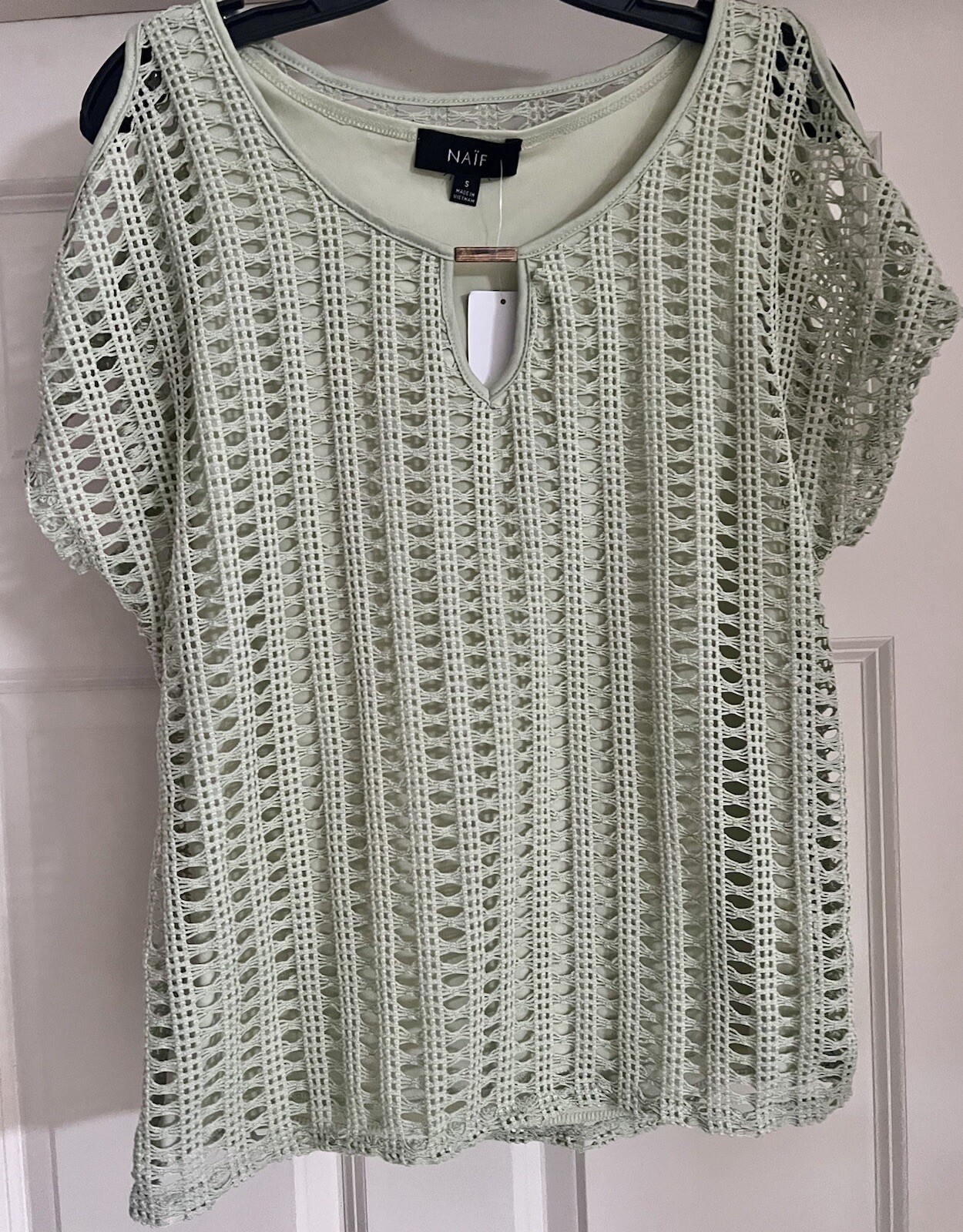 NWT Naïf  x Anthropologie Coastal Preppy Quiet Luxury Old Money Crochet Size S