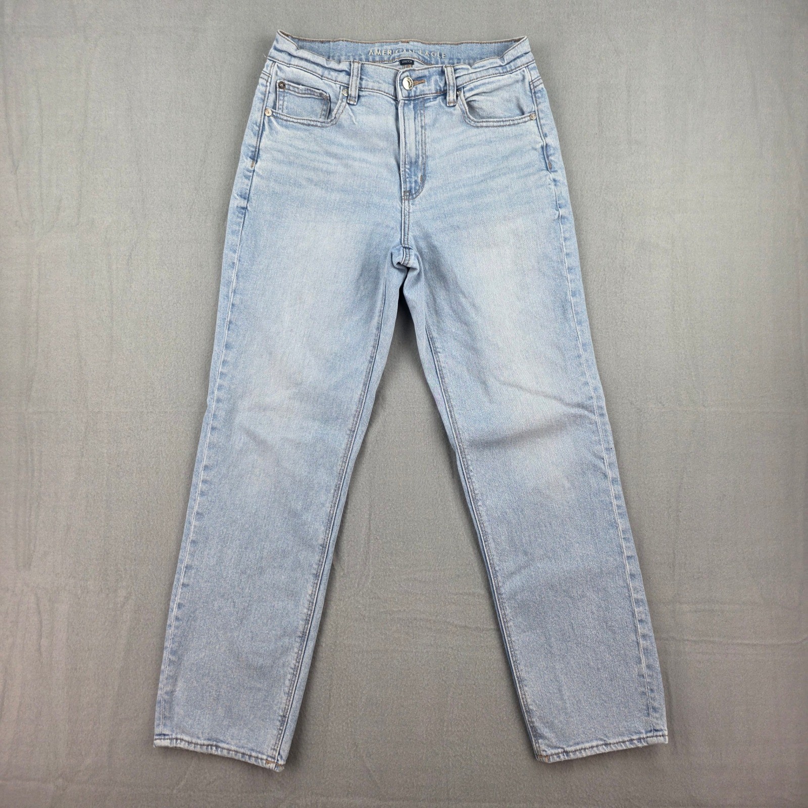 American Eagle Super High-Rise Straight Women 6 Light Blue Denim Stretch Jeans