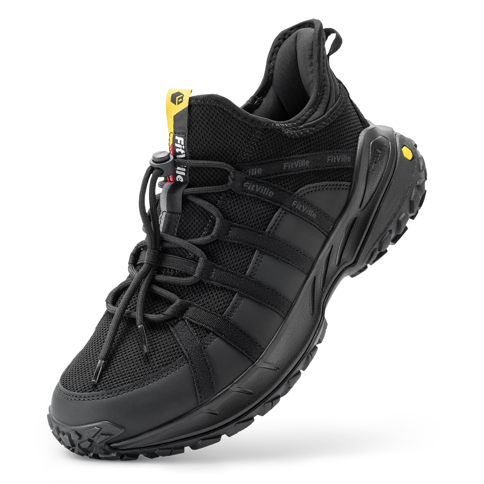 FitVille Mens Wide Walking Hiking Shoes Outdoor Trekking Sneakers Slip Resistant