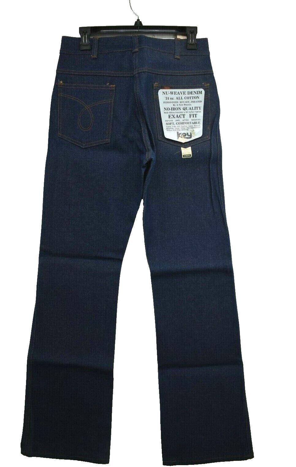 Vintage NOS Key Nu-Weave 14 oz Cotton Exact Fit 5 Pocket Denim Jeans 28x34