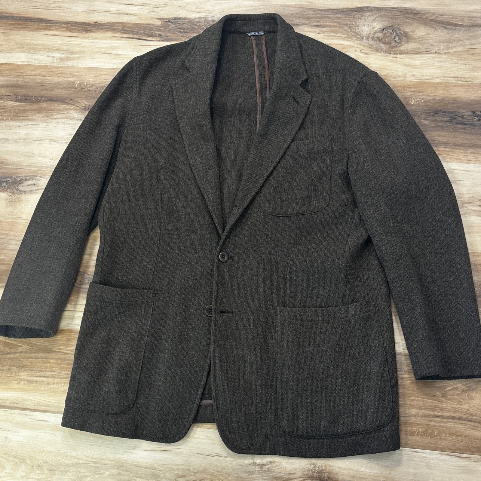 Mondo di Marco Sport Coat 42 Wool Unlined 3 Roll 2 Blazer Brown Made in Italy