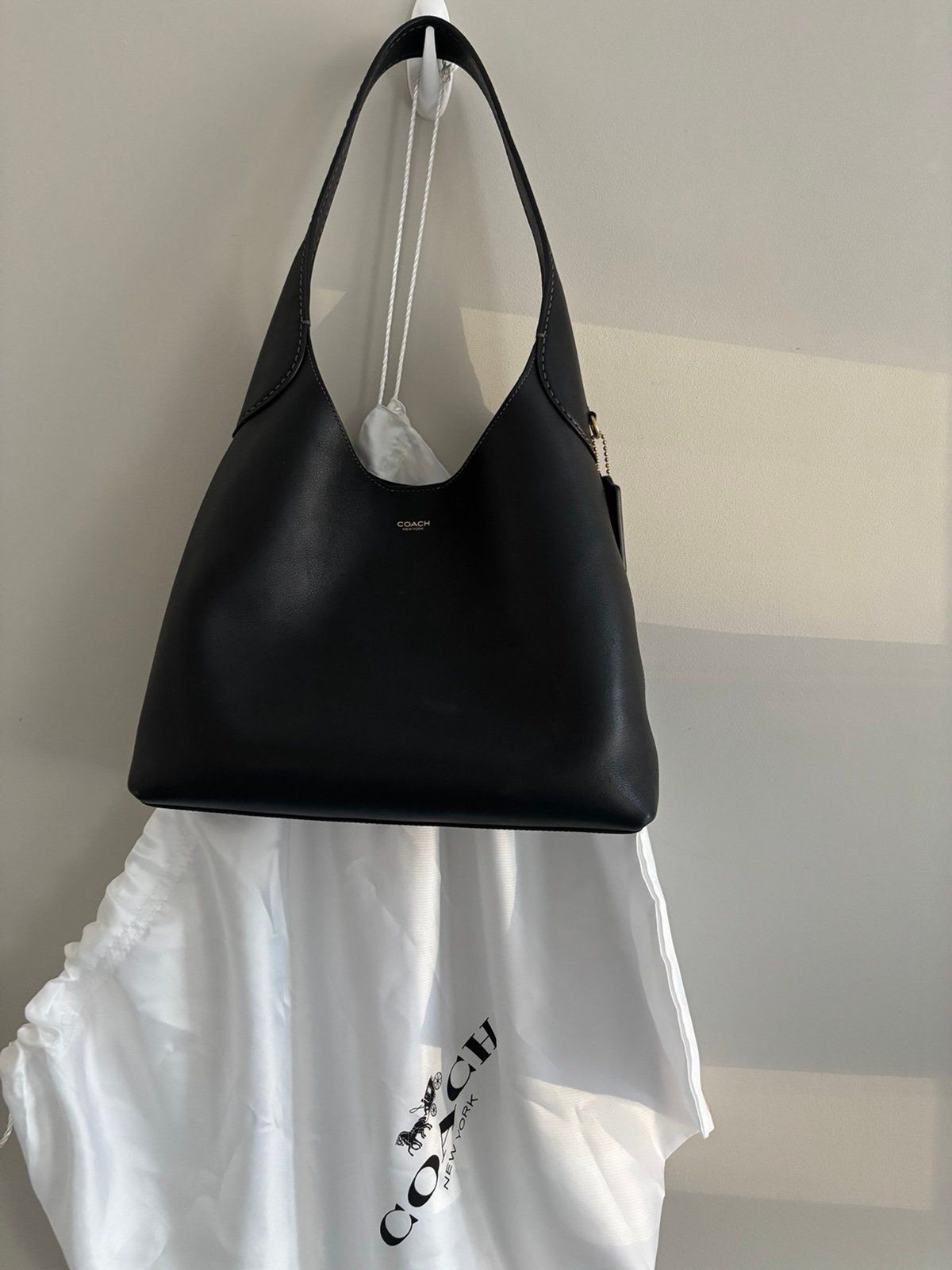 Coach Brooklyn Shoulder Bag 28 – Black Leather – Gold Hardware – With Dust Bag
