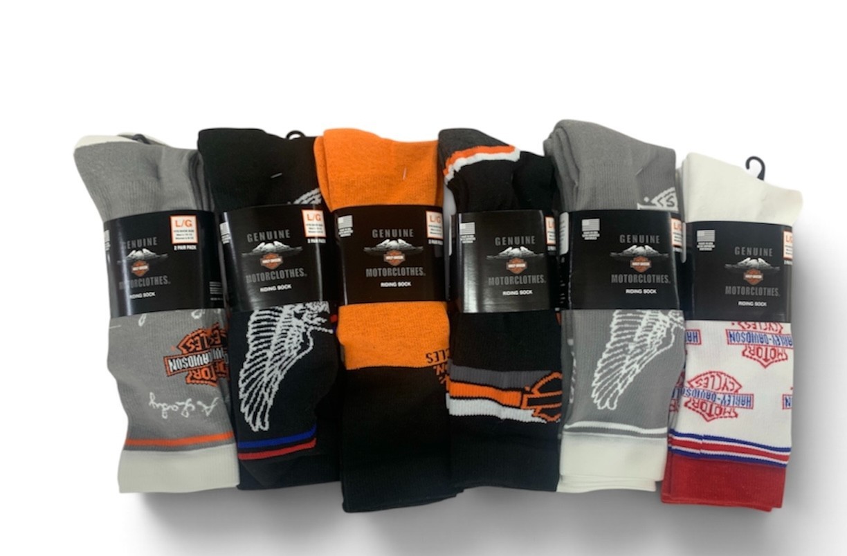 Harley Davidson Riding Sock men\'s Shoe Sizes Assorted 10-13 4 pair