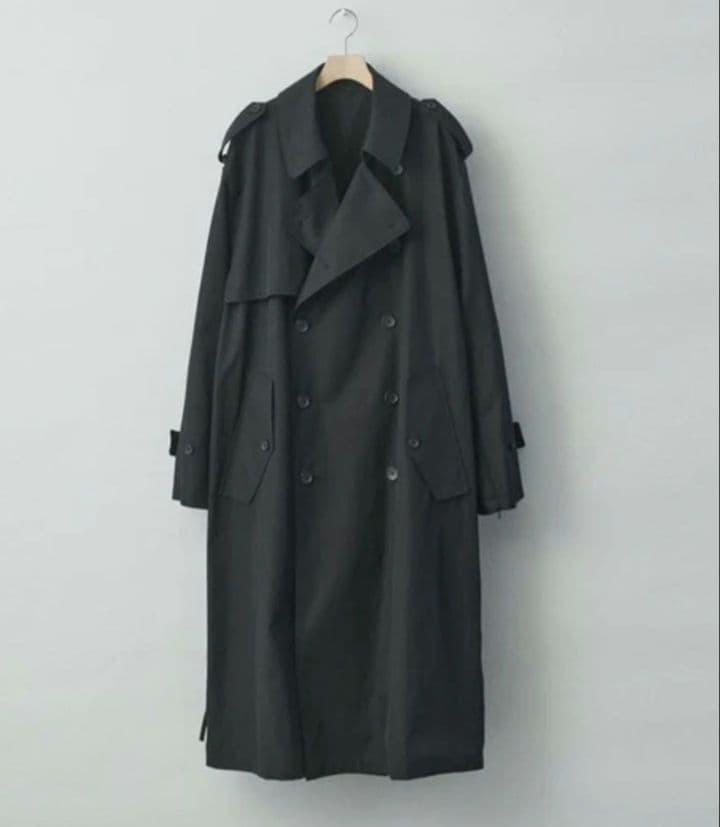 Stein Oversized Trench Coat Mens M Black AW22 Japan