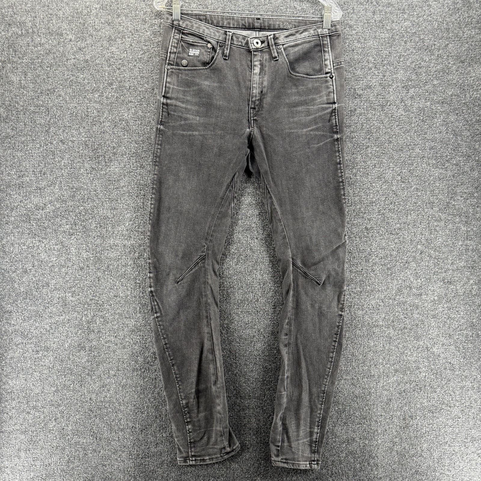 G Star Raw Arc 3D Jeans Mens 32x30 Gray Wash Skinny Denim Biker Punk Casual