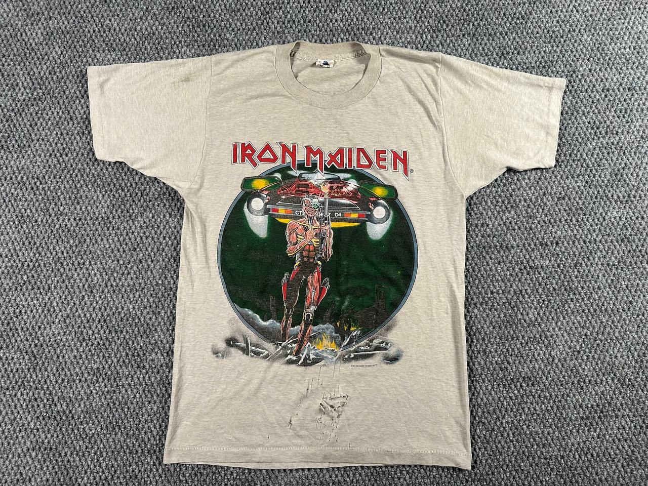 Vintage 1987 Iron Maiden Somewhere On Tour 87 T-Shirt 80s Rock Band Tee L