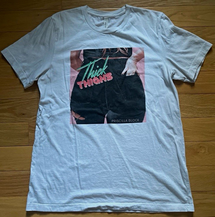 Bella+Canvas Thick Thighs Priscilla Block Graphic Tee White L