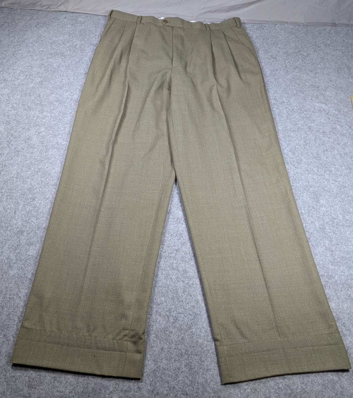 Vintage Zanella Pants Mens 36 Brown Pleated Made Italy Quiet Luxury Dress 36x31