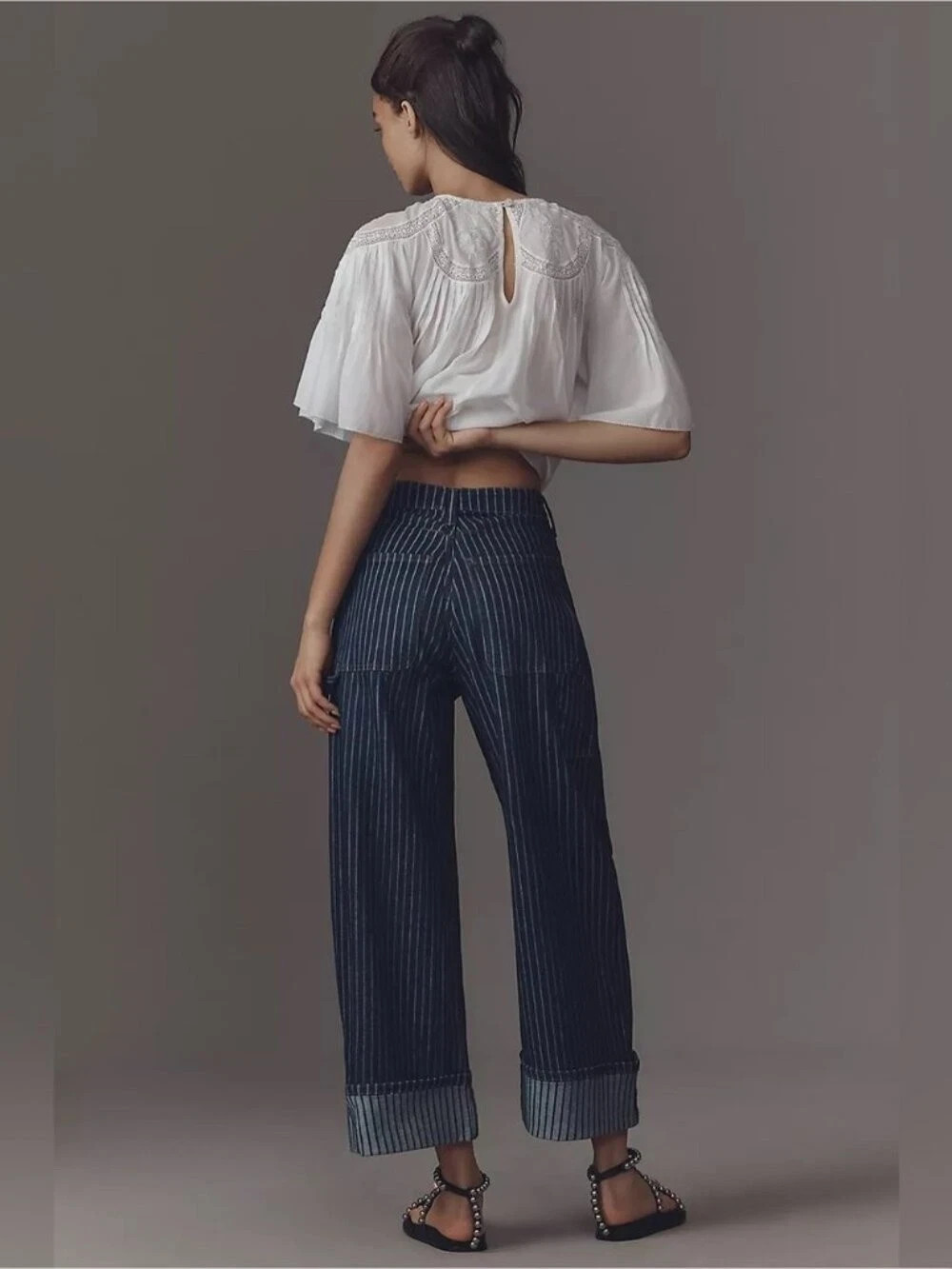 Anthropologie Pilcro Kayden High-Rise Railroad Stripe Carpenter Barrel Jeans s26