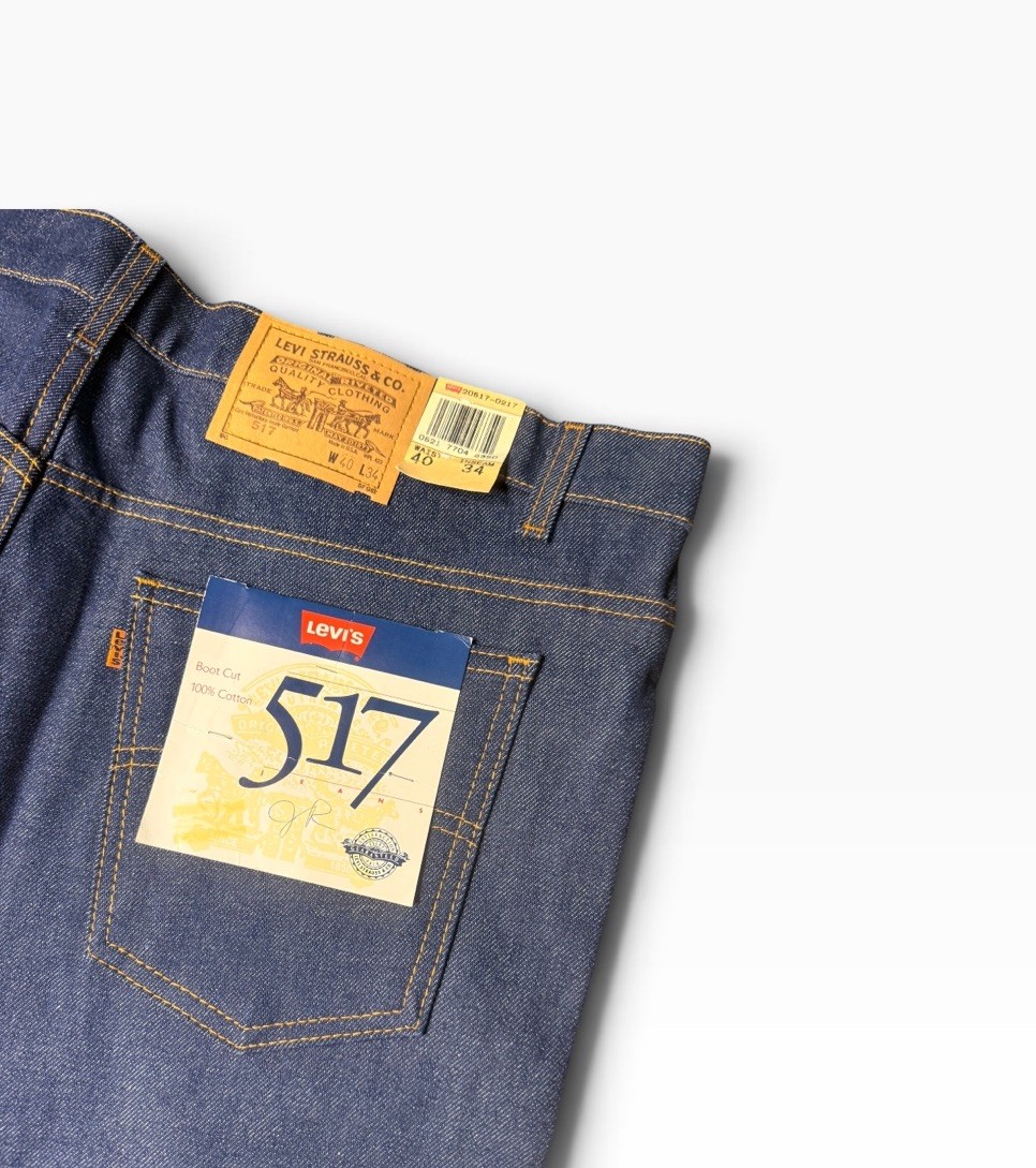 Levi\'s 517 Saddleman Boot Cut Jeans Orange Tab 40x34 Deadstock Made 1987