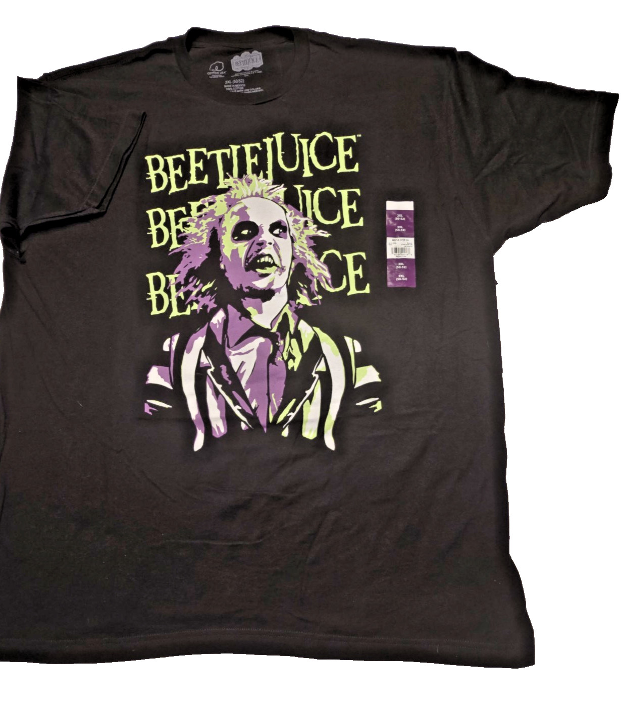 Beetlejuice Graphic T Shirt Black 2XL Horror Movie Tee Tim Burton Fan