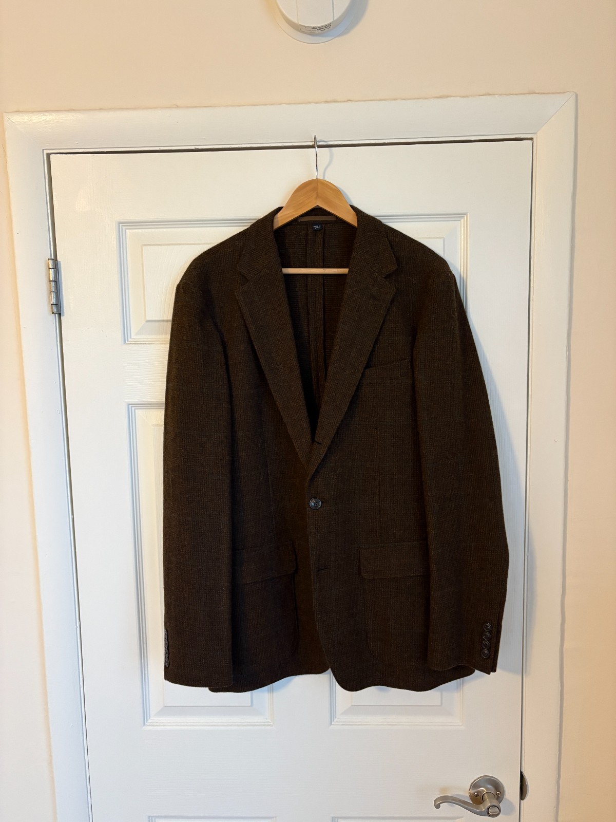 J.Crew Crosby Classic-Fit Blazer, Brown Multi-Check English Merino Wool Size 40L