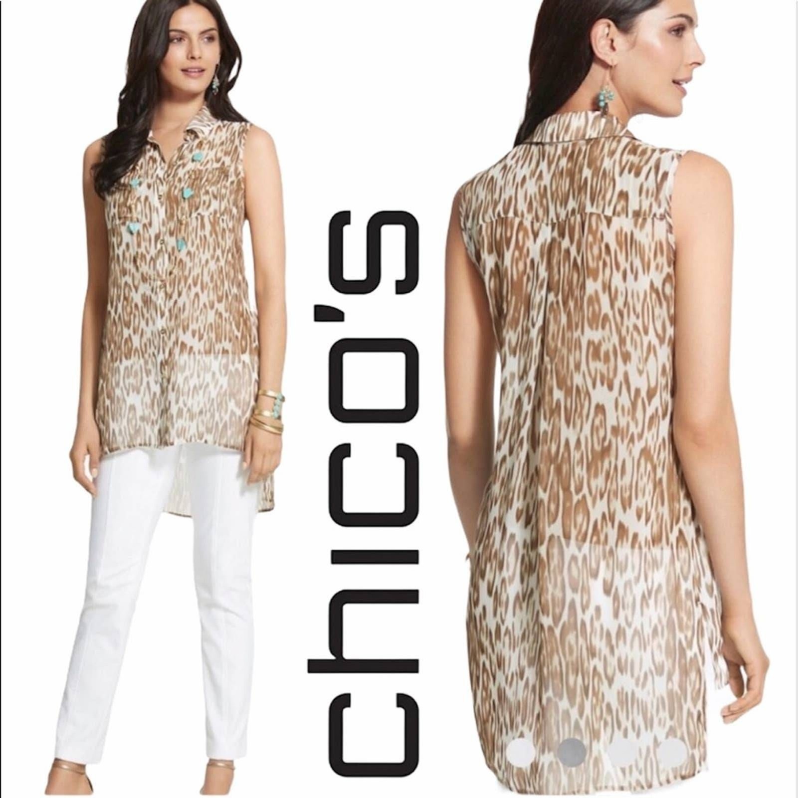 NWT... Chico’s animal printhi/low top