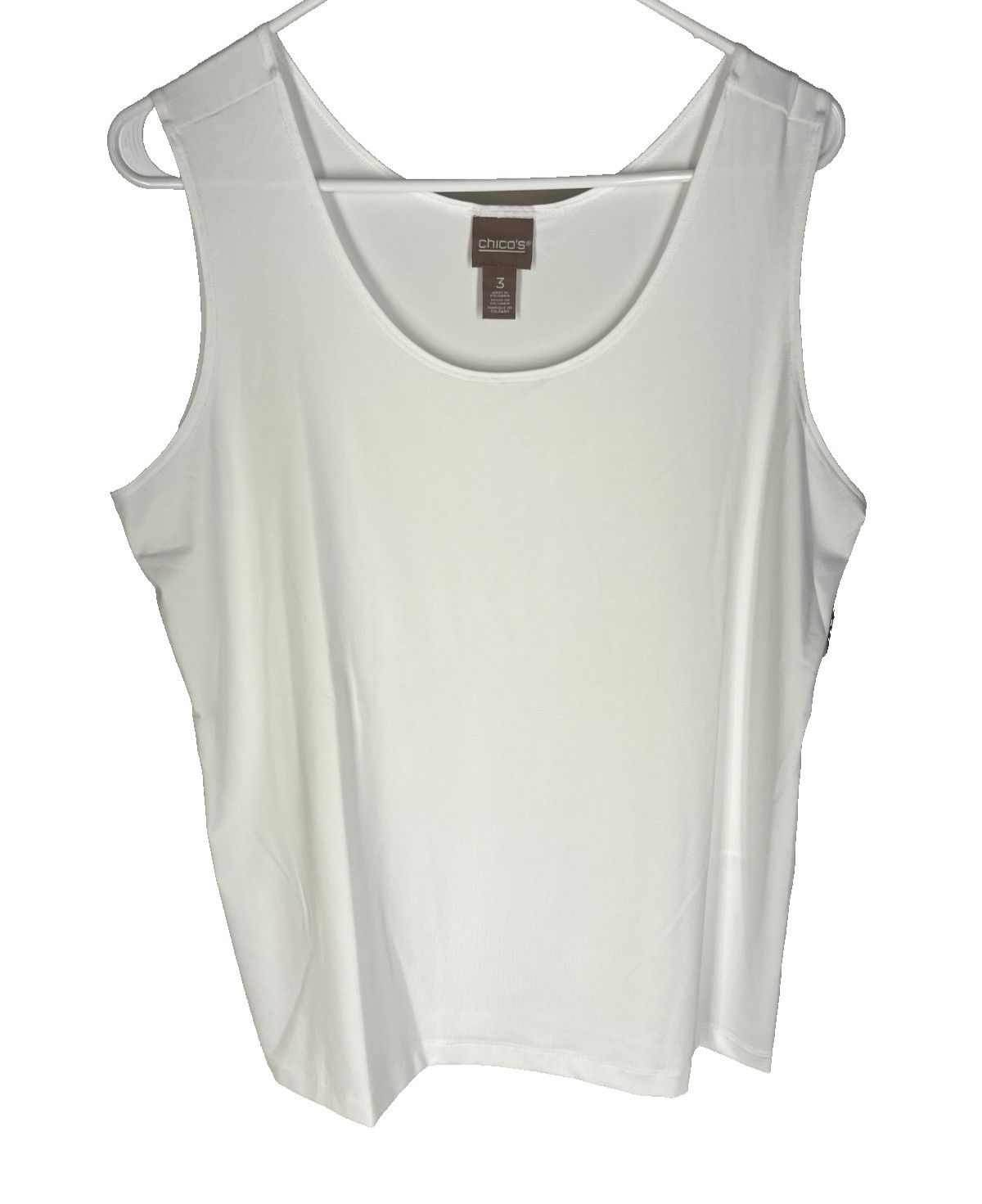 CHICO\'S Tank Size 3 Womens XL Alabaster White Microfeel Soft Top NEW NWT