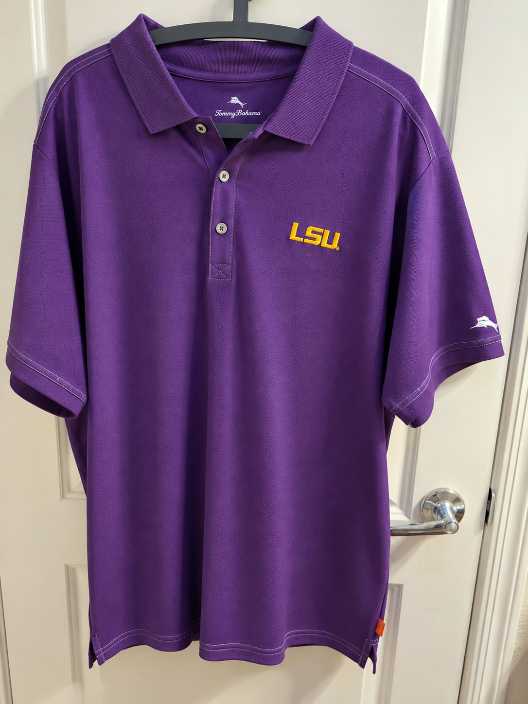 Tommy Bahama LSU Tigers Polo Shirt Men\'s XL Purple The Emfielder NWT