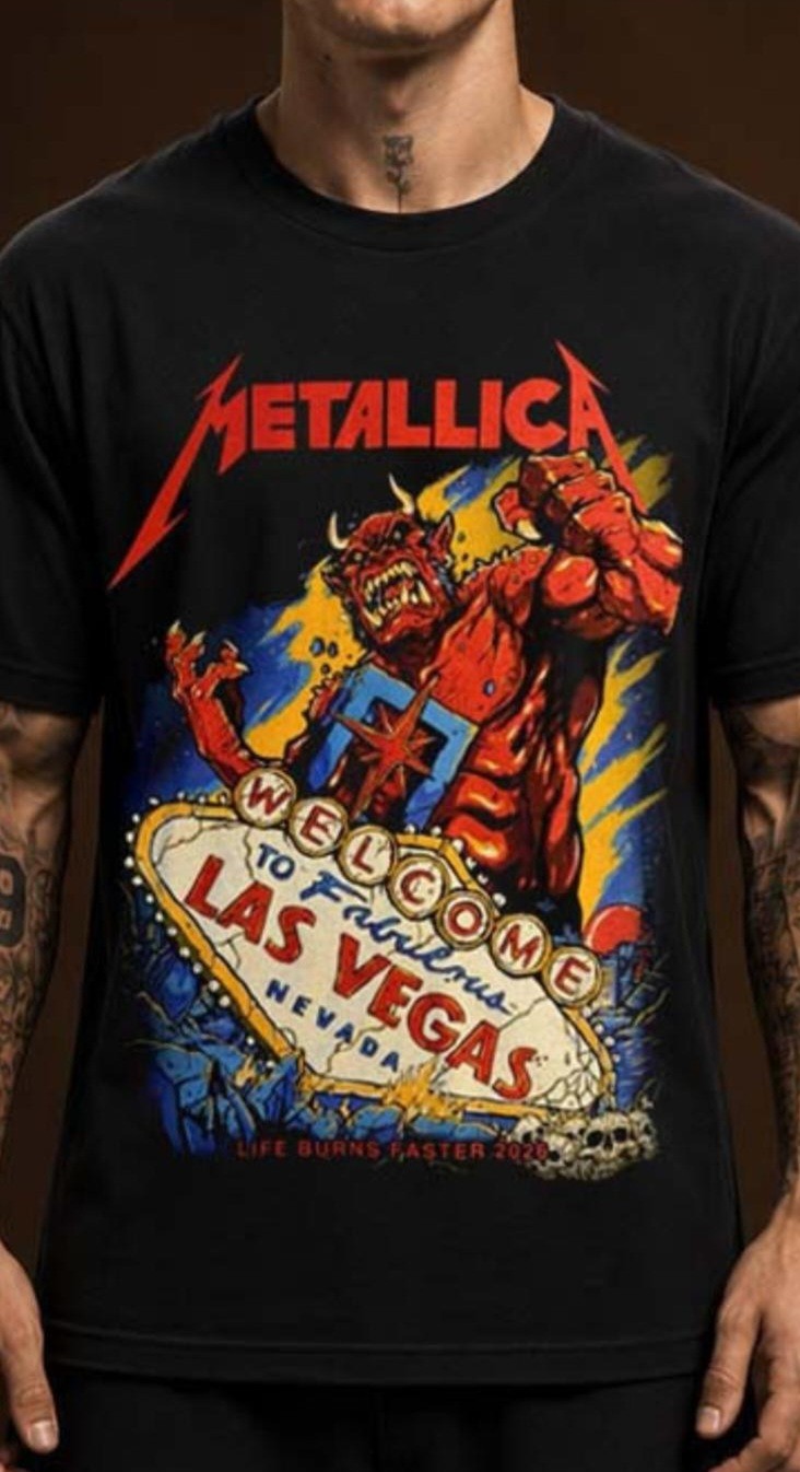 HOT Metallica Las Vegas NV  2026-2027 T-Shirt 2Sided Reprint.FAST SHIP