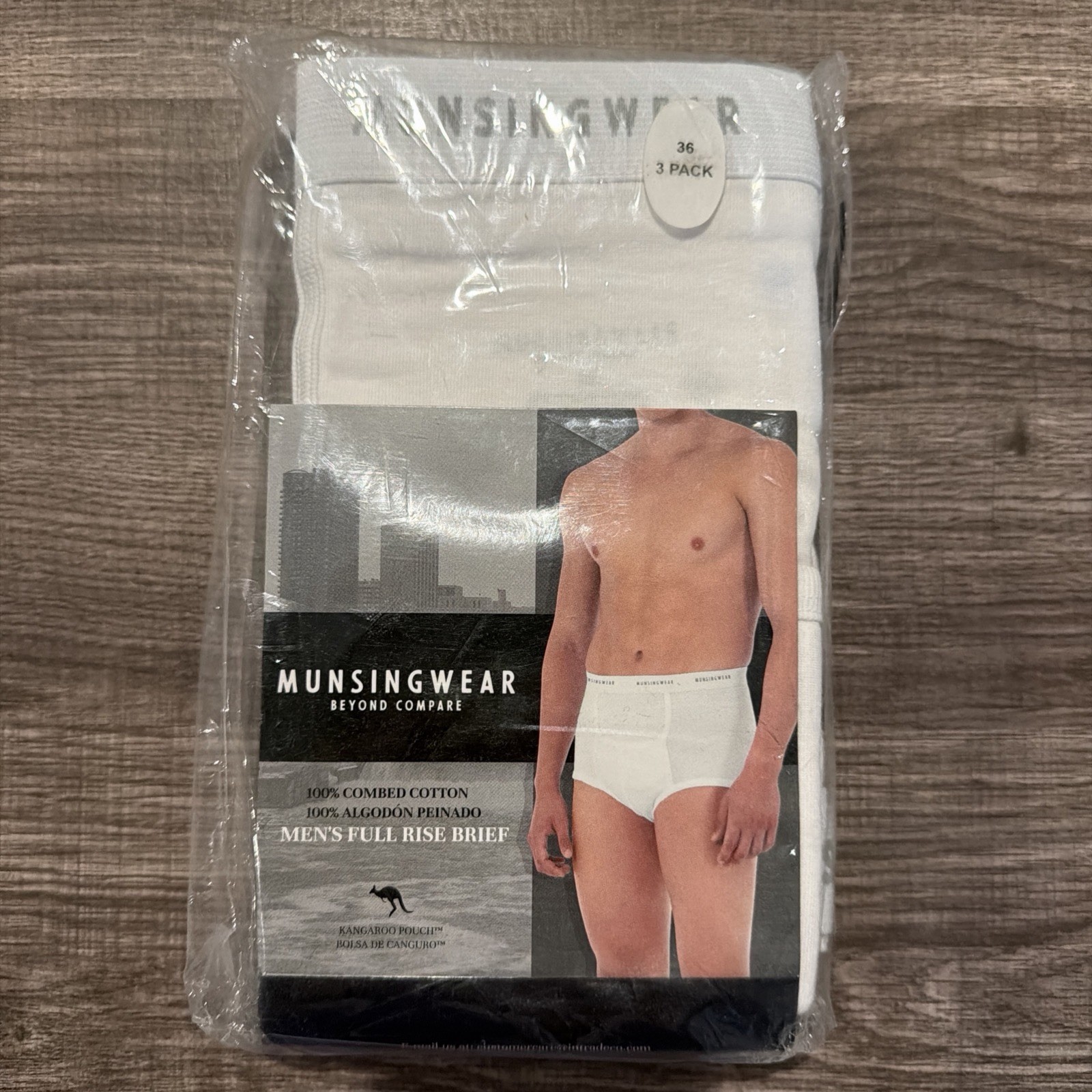 Munsingwear 3pk Full Rise Kangaroo Pouch Brief Underwear 36 White Discontinued