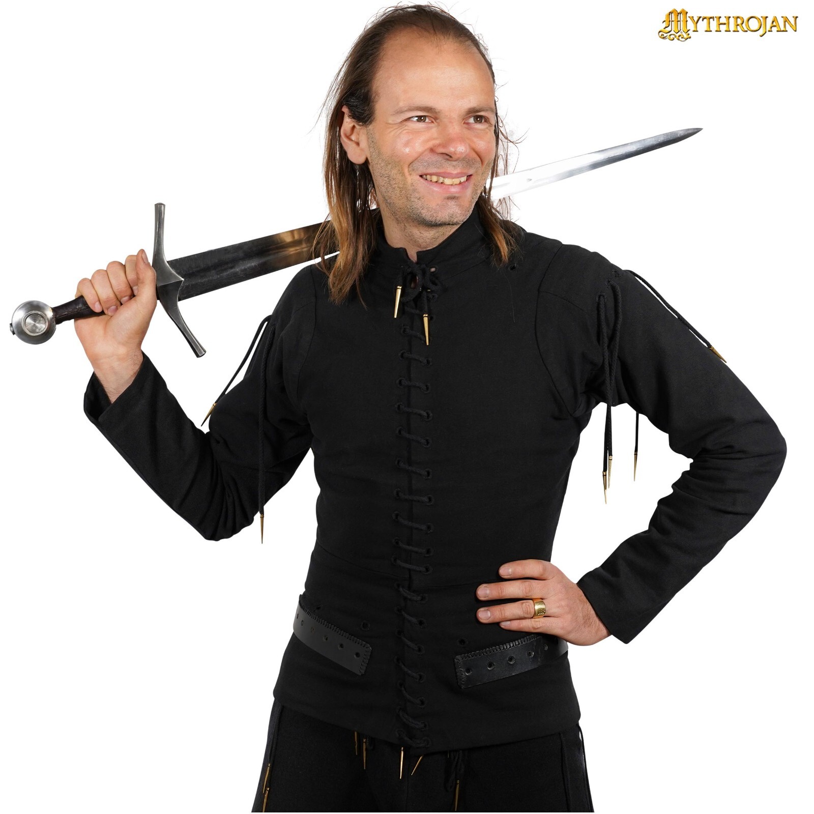 Arming Doublet Gambeson Late Medieval Handcrafted Brass Aiglets Cosplay Costume
