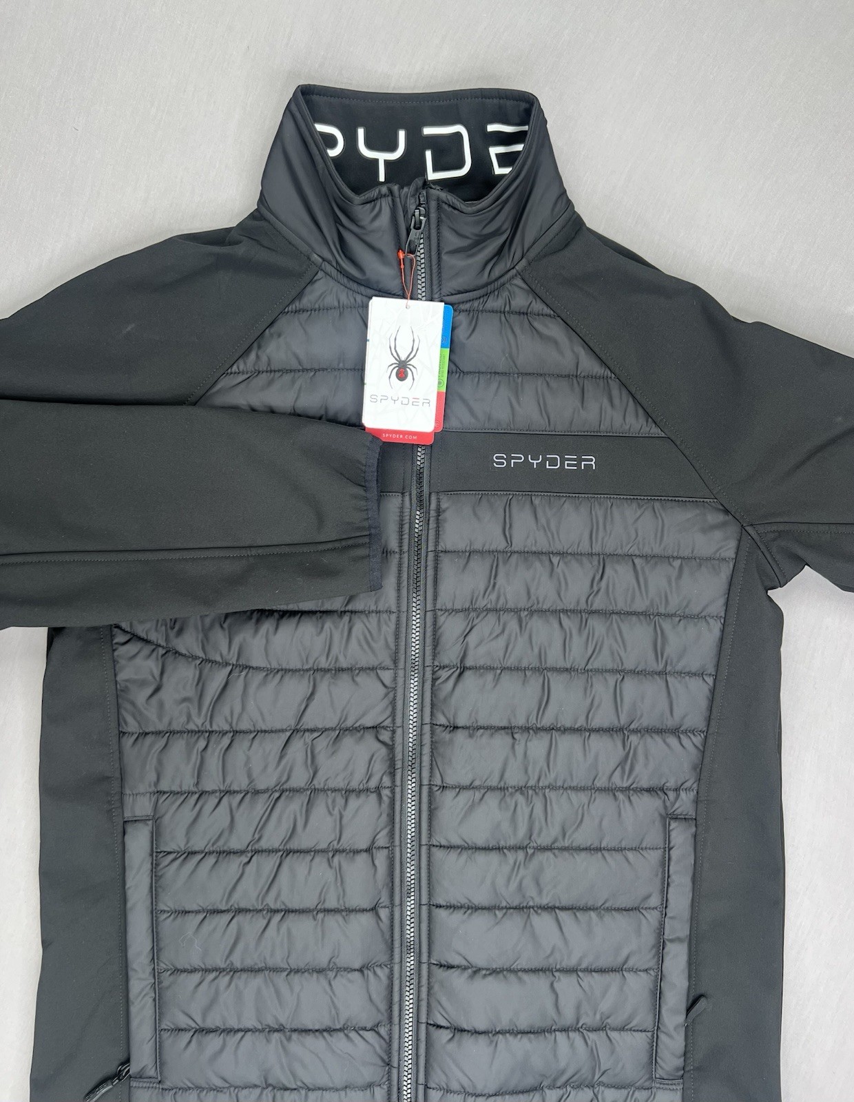 Spyder Mens Full Zip Puffer Softshell Jacket OMSP174 Sz M - $169