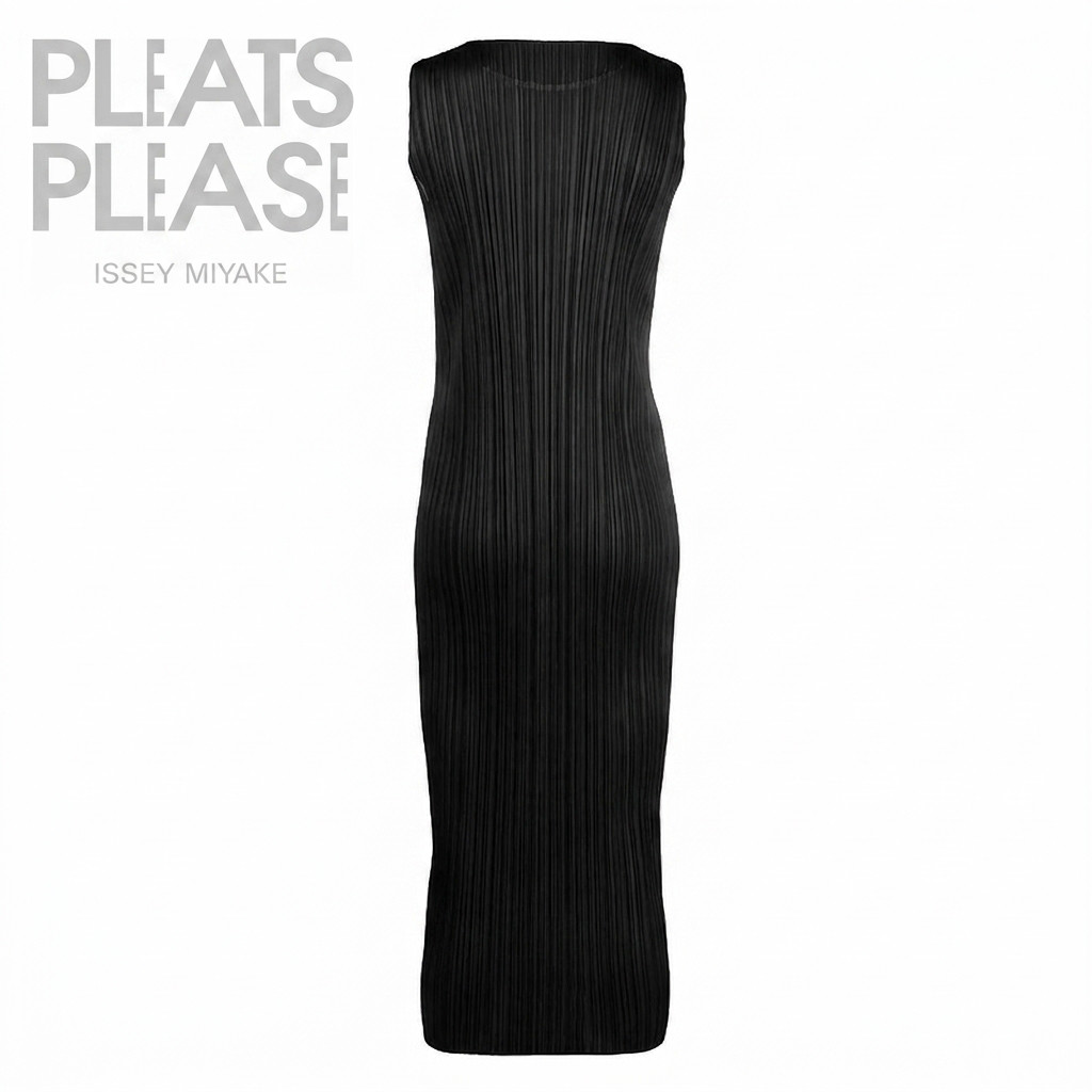 Pleats Please Issey Miyake Sleeveless Pleated Midi Dress