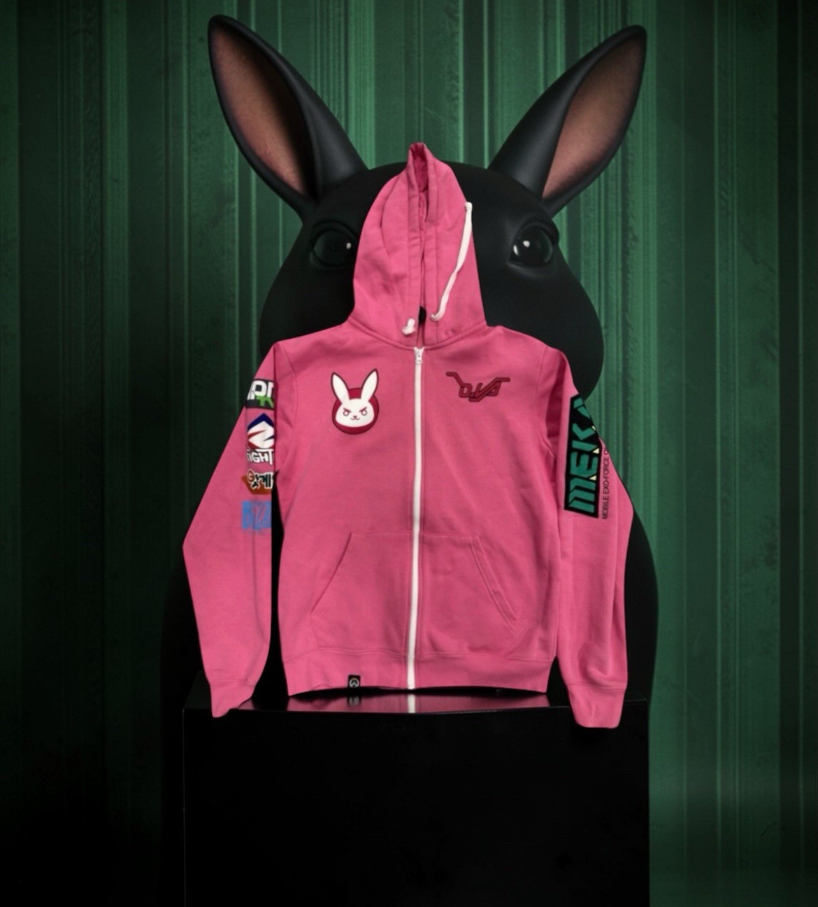 JINX Overwatch D.Va Ultimate Hoodie Mens Small Pink Full Zip Sweatshirt Sealed