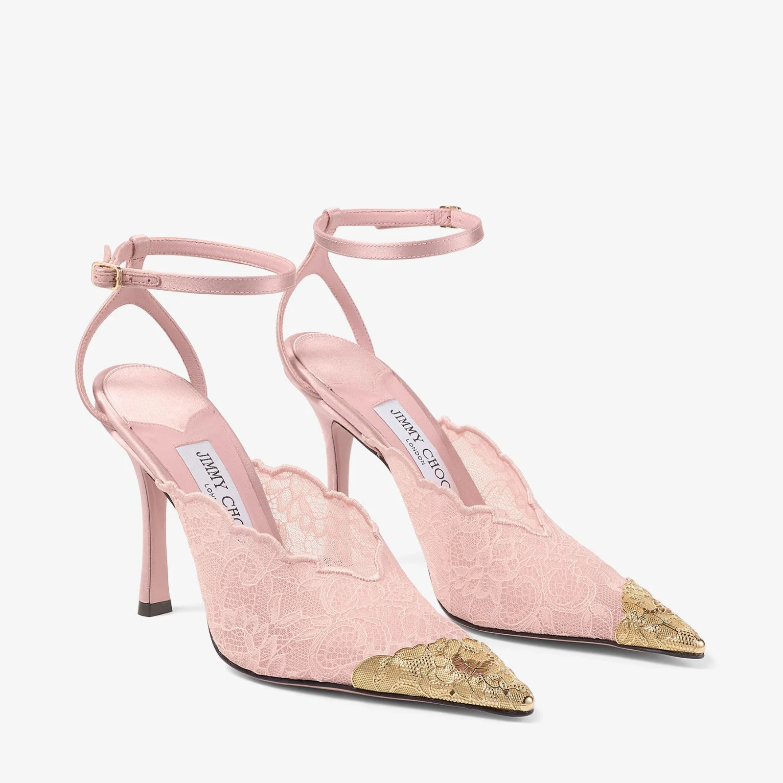 Jimmy Choo Faiz 100 Lace Pumps | Rose/Baby Pink | - Made in Italy - New With Box